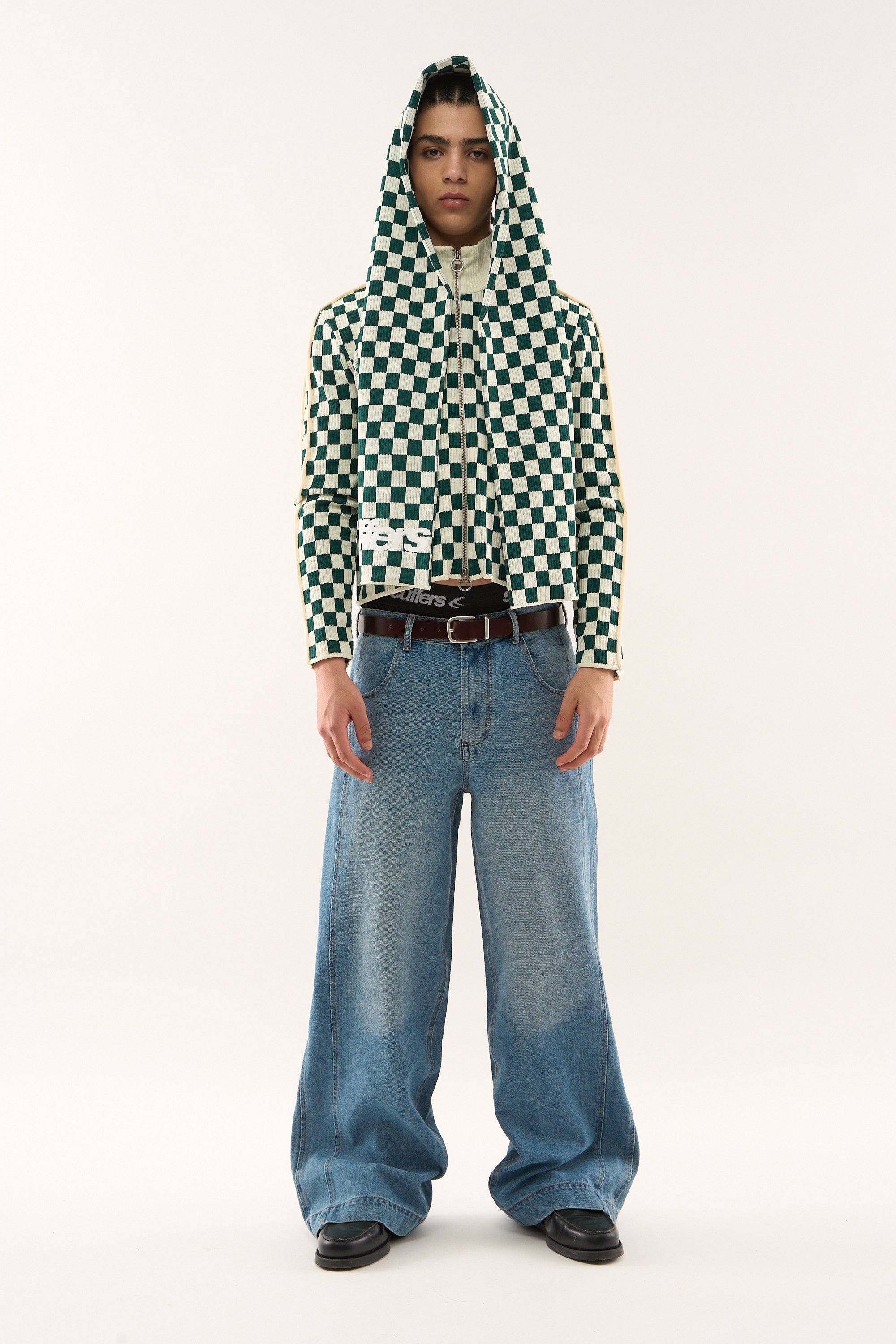 Fermeture éclair à carreaux verts Monaco