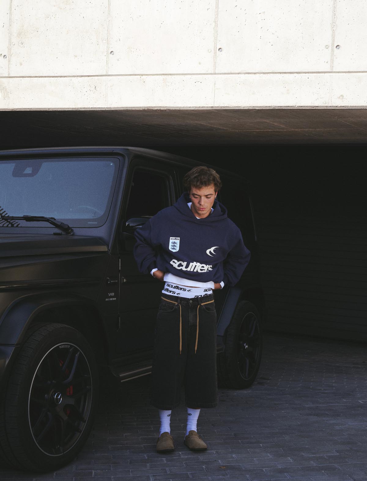 Sweat à capuche bleu pique-nique