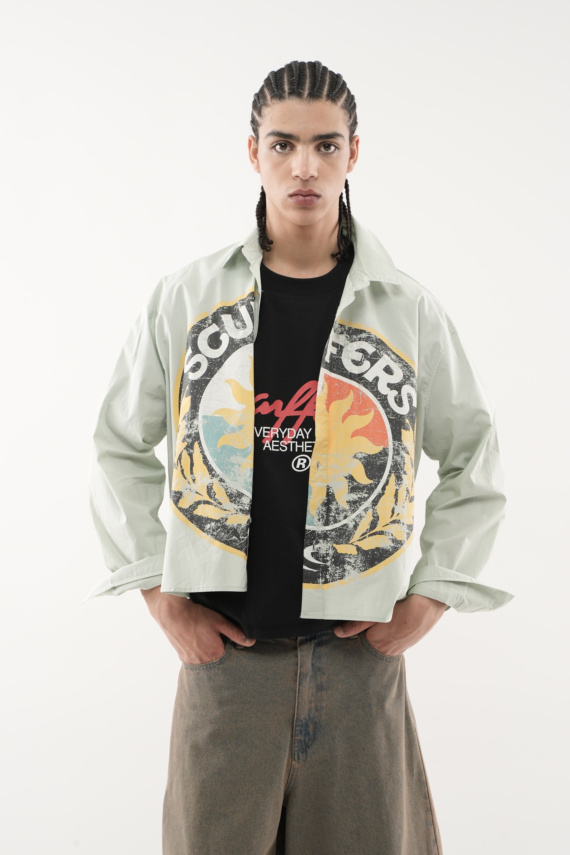 Chemise Champ vert poussiéreux