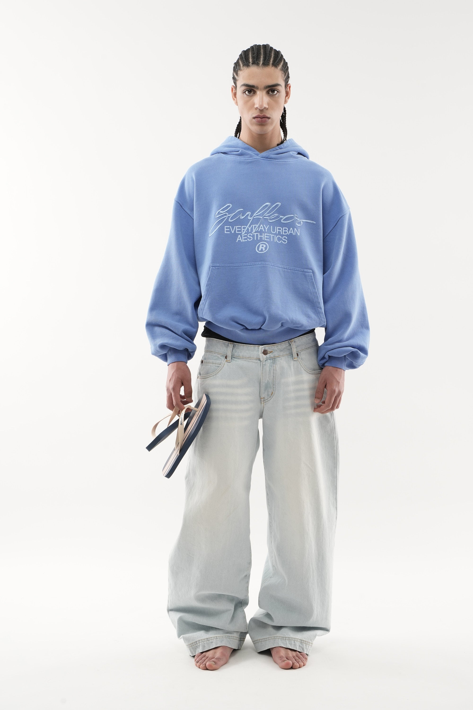 Sweat à capuche bleu royal signature