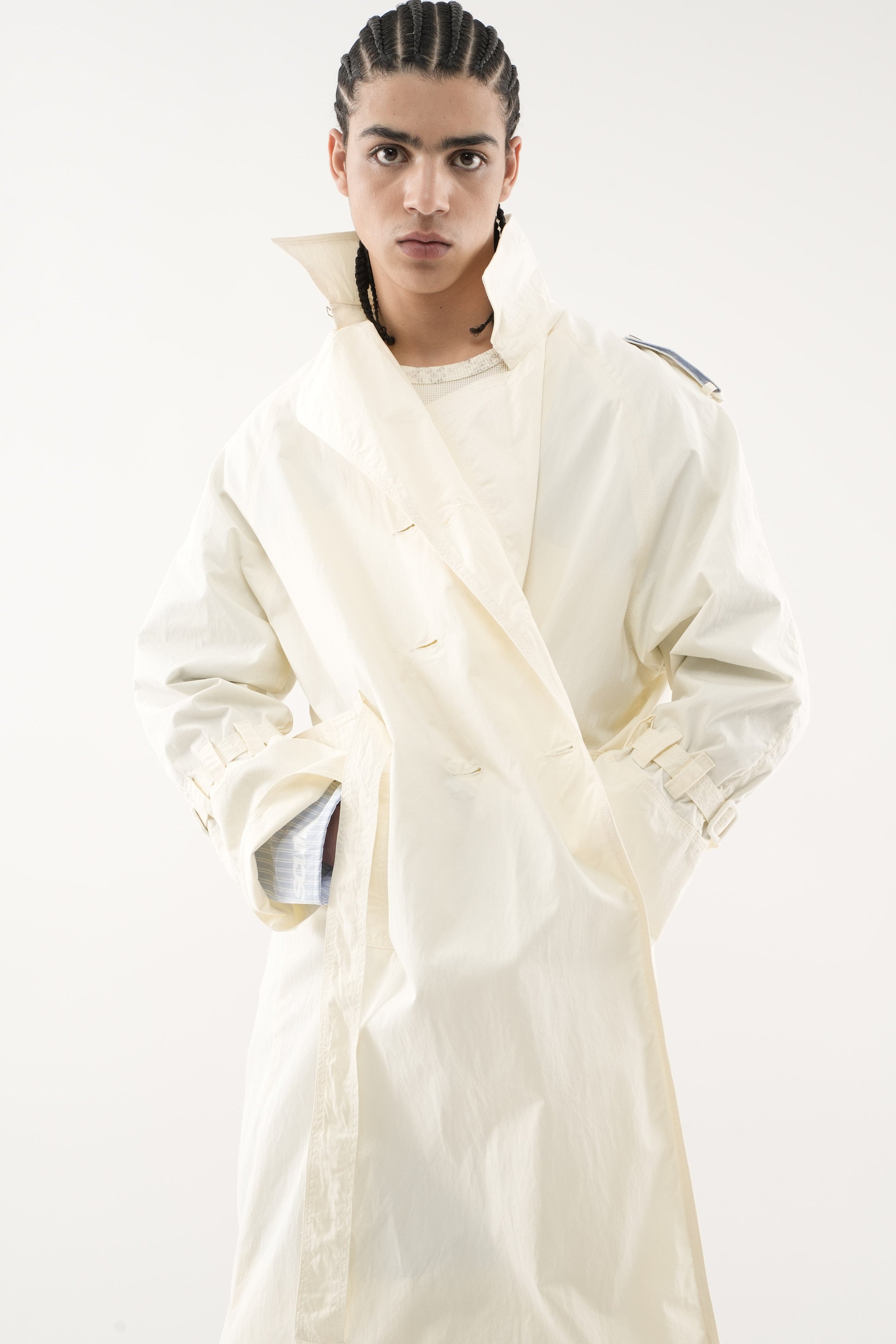 Trench-coat écru Vichy