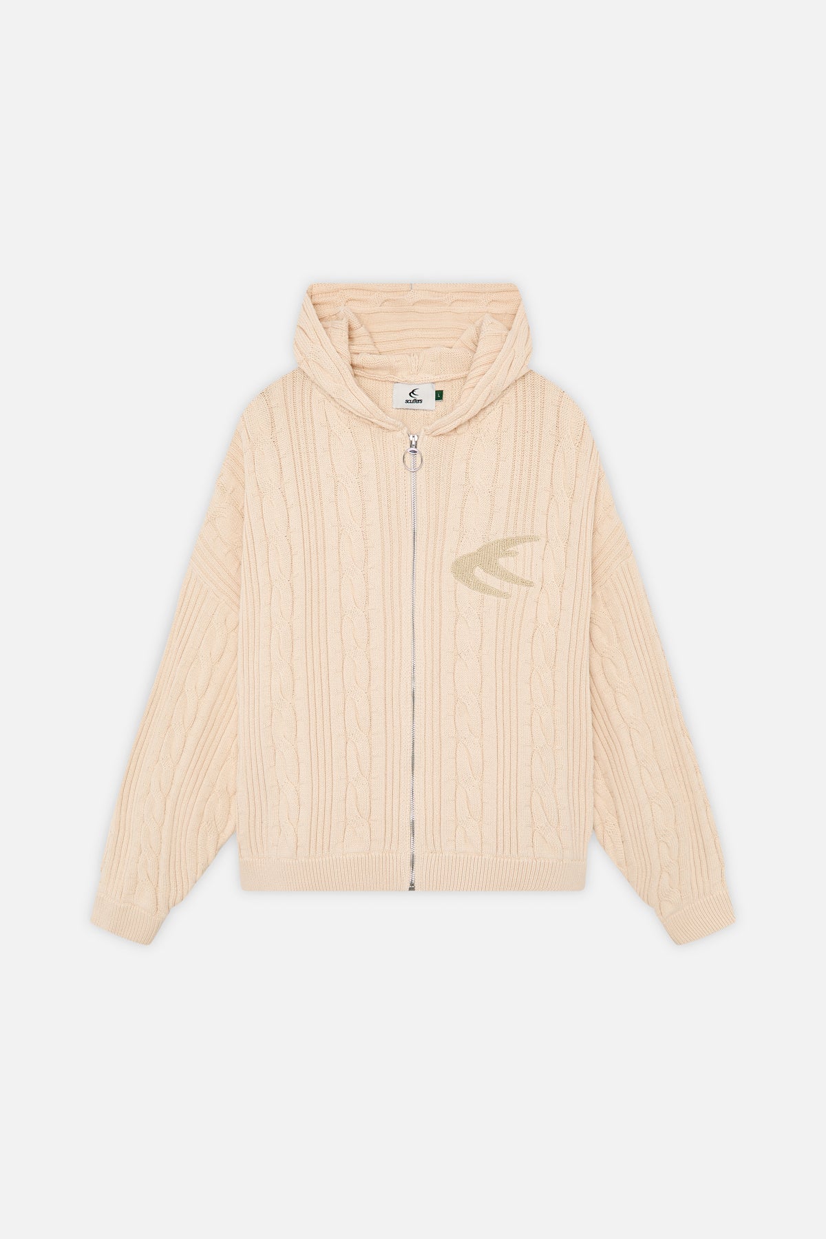 Pull zippé écru couleur latte