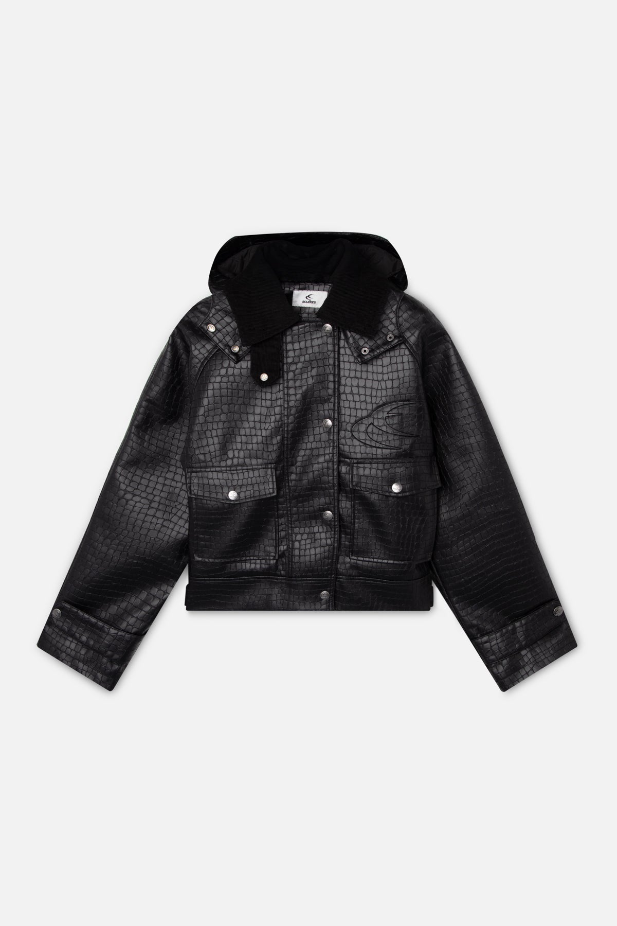 Veste noire en crocodile