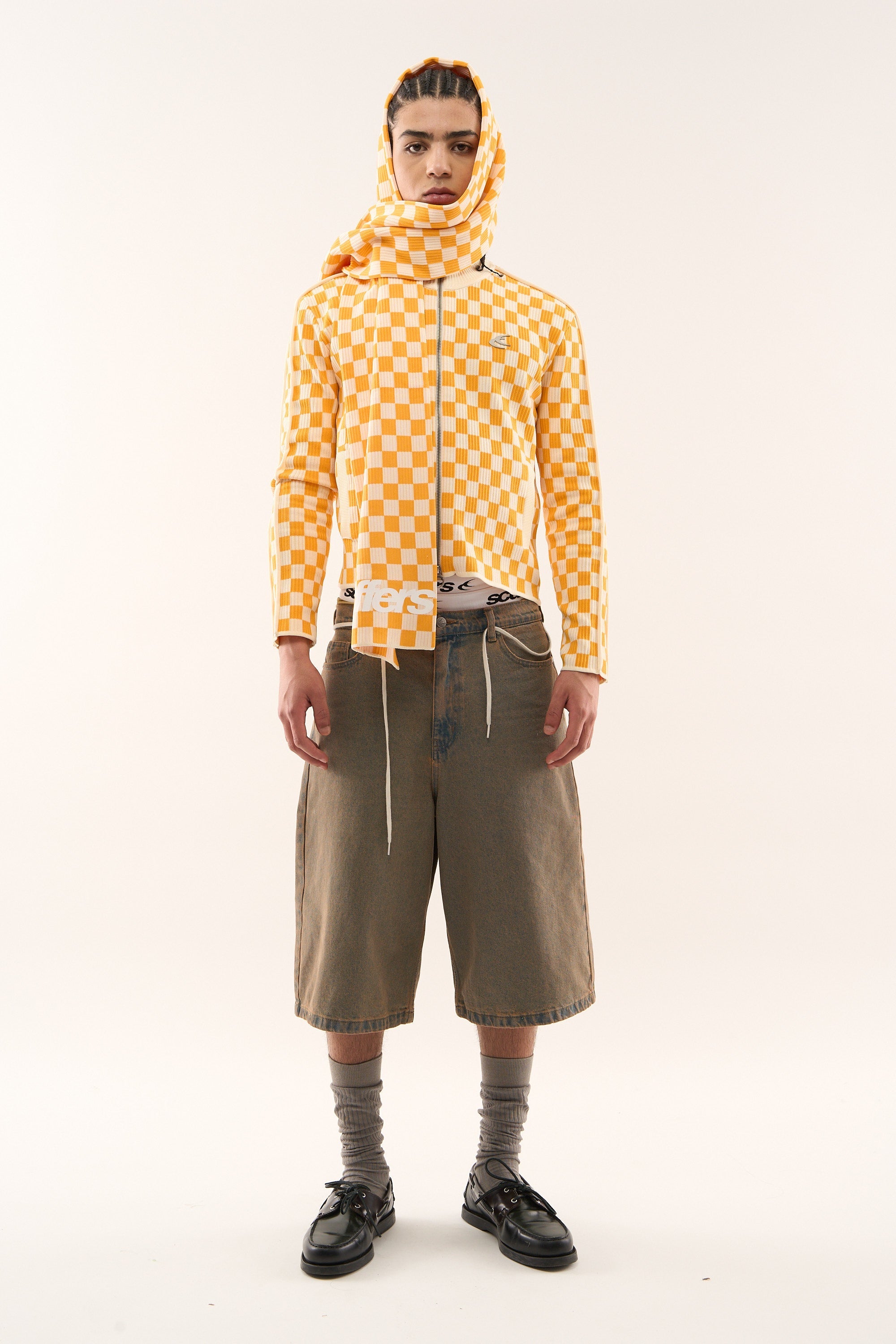 Fermeture éclair à carreaux jaunes Monaco