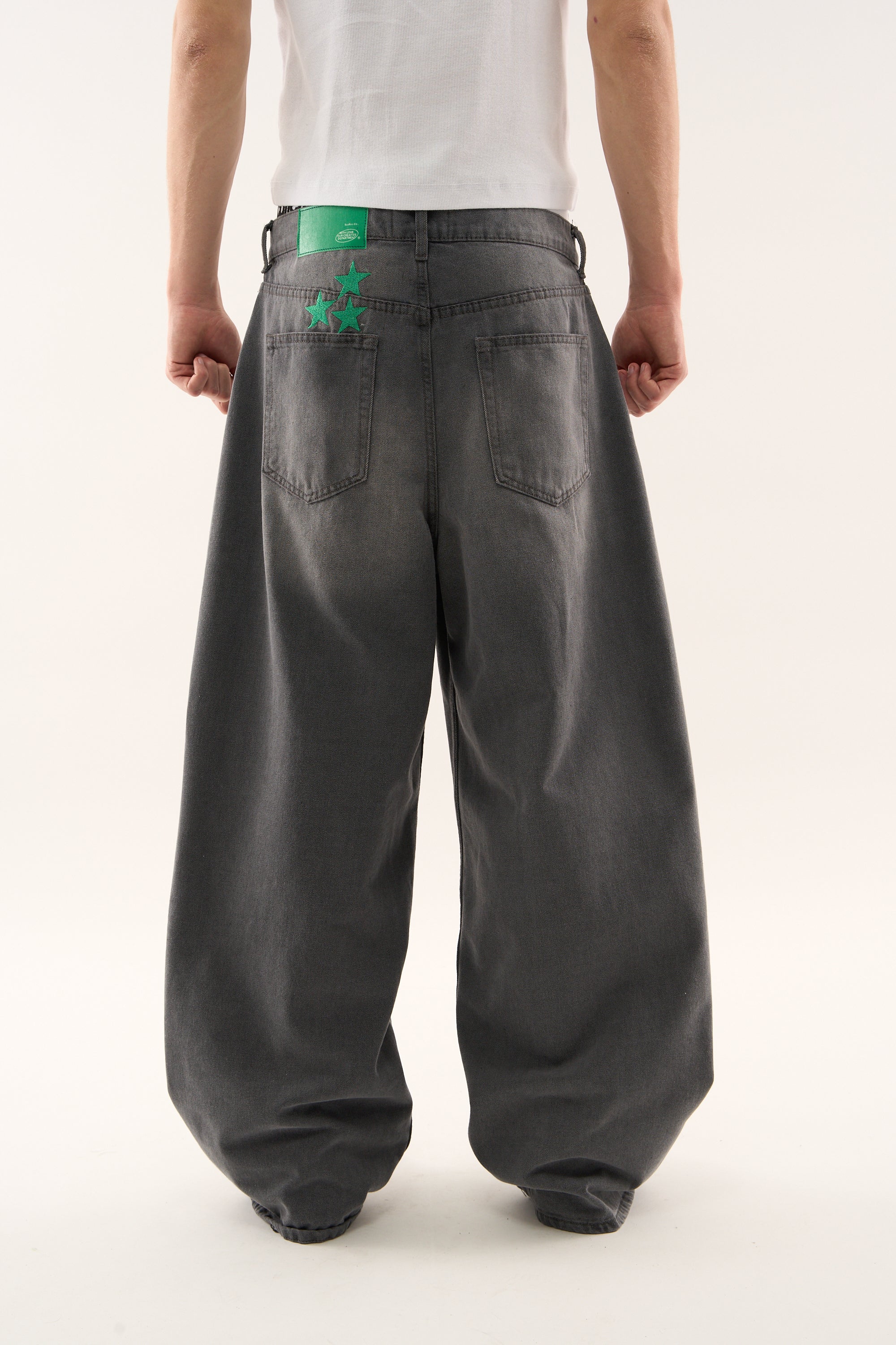 Pantalon Jumbo Gris délavé