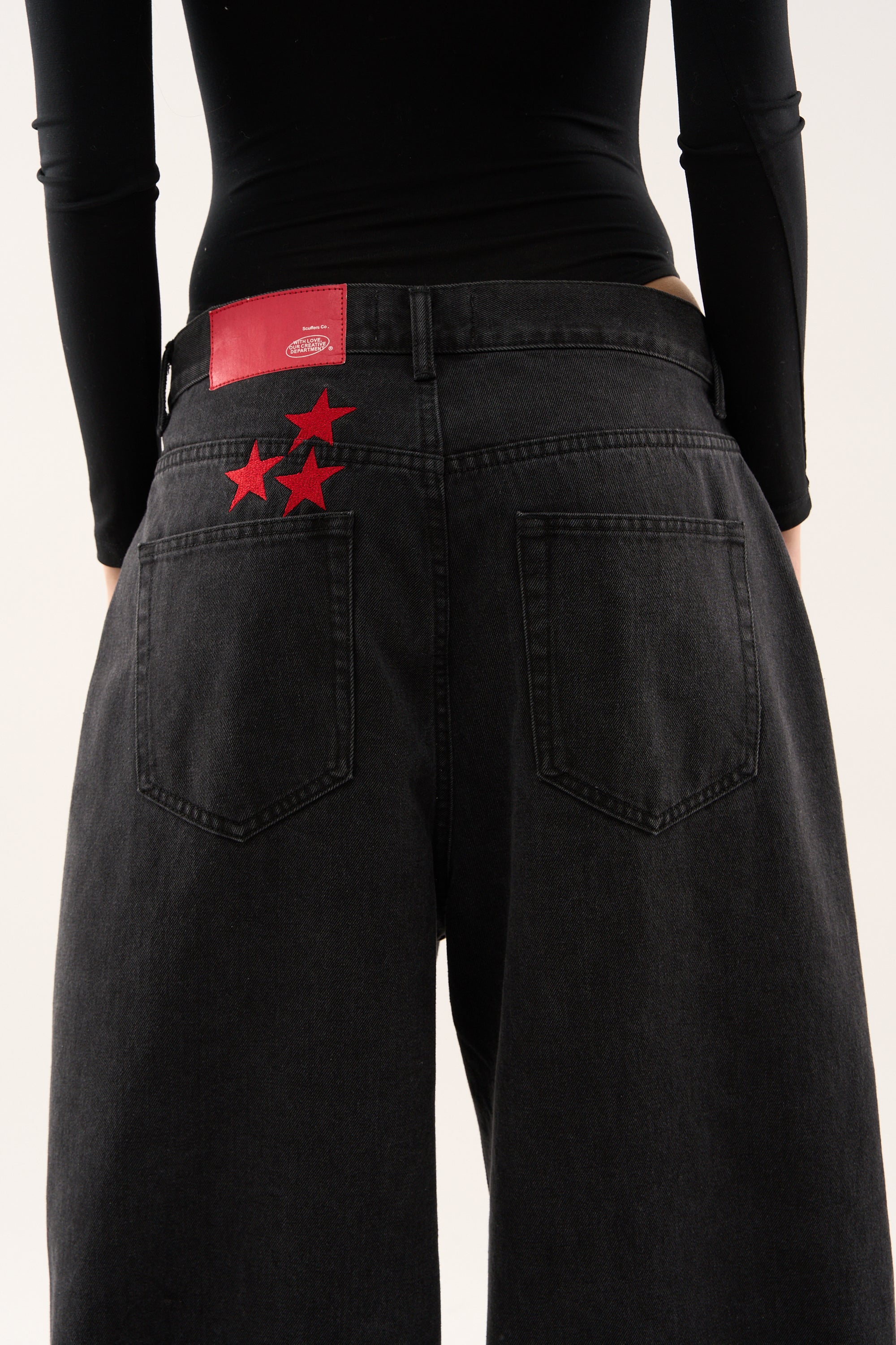 Pantalon Jumbo noir délavé