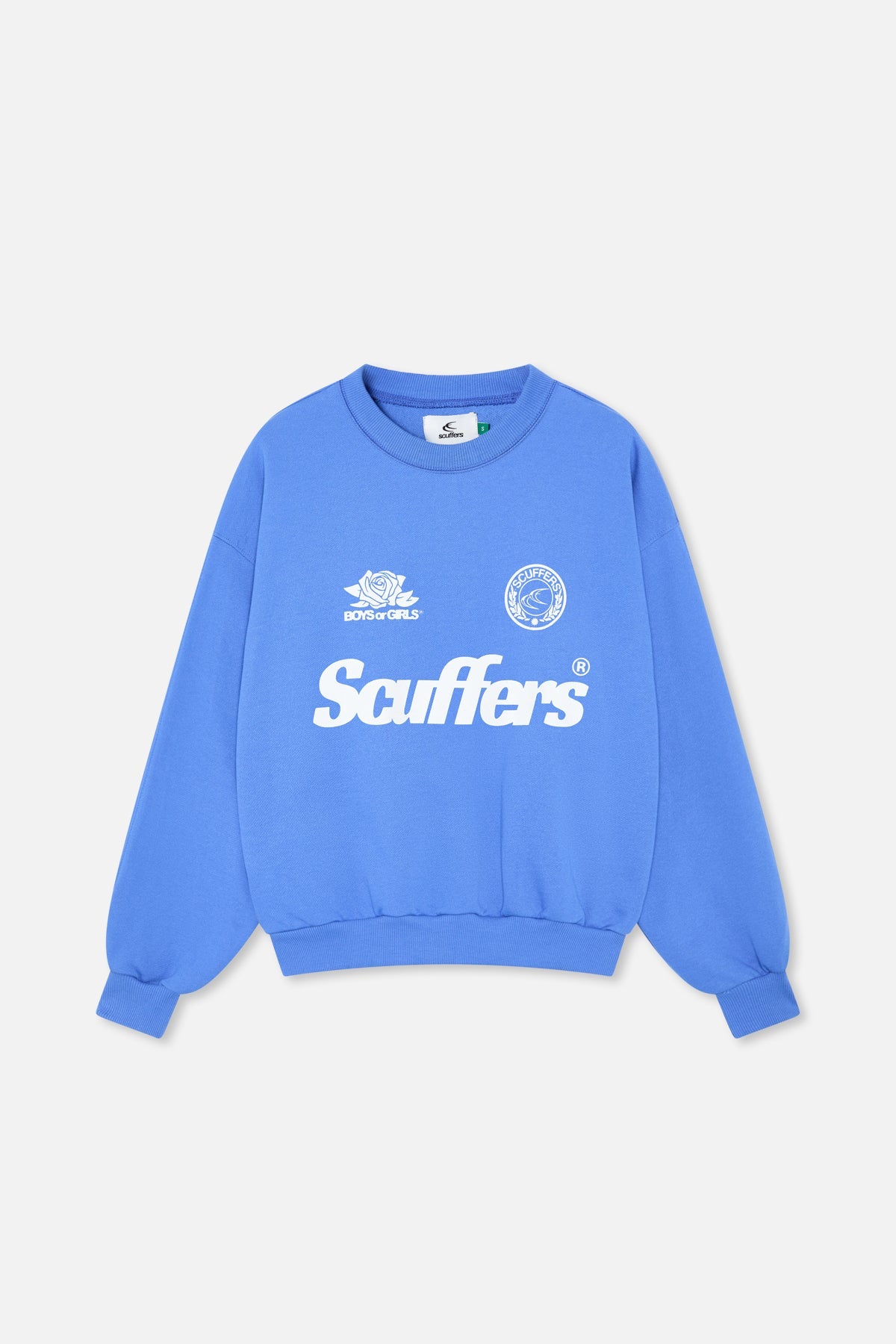 Pull ras du cou bleu royal perle