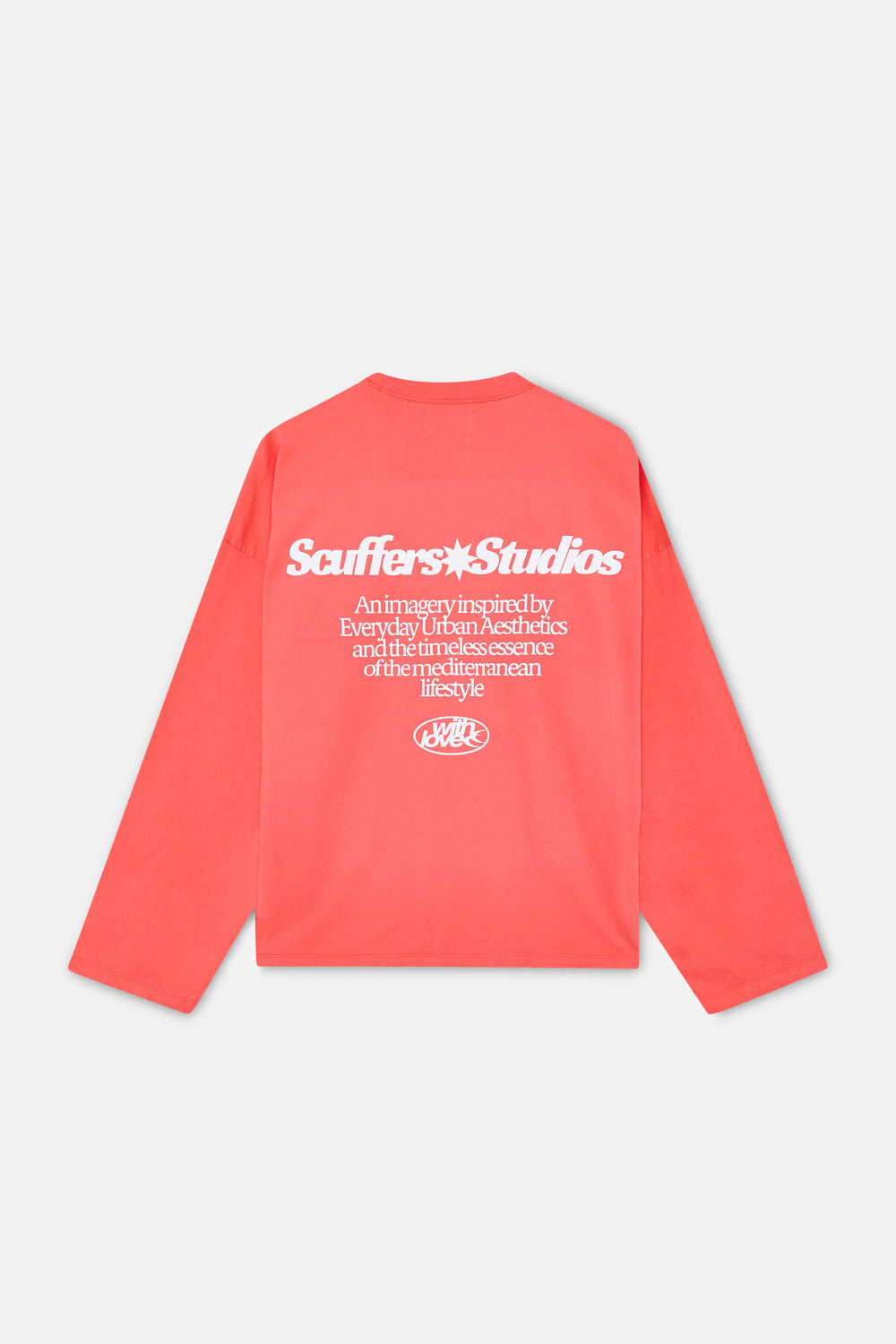 Sweat-shirt corail à motifs