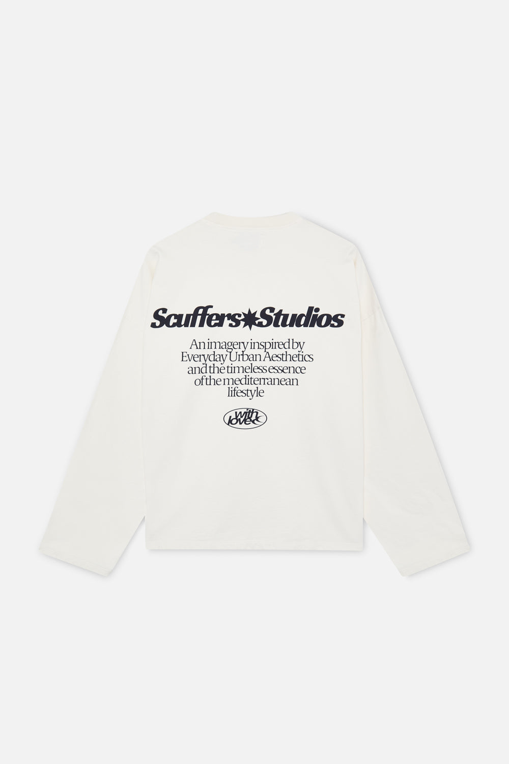 Sweat-shirt écru à motifs