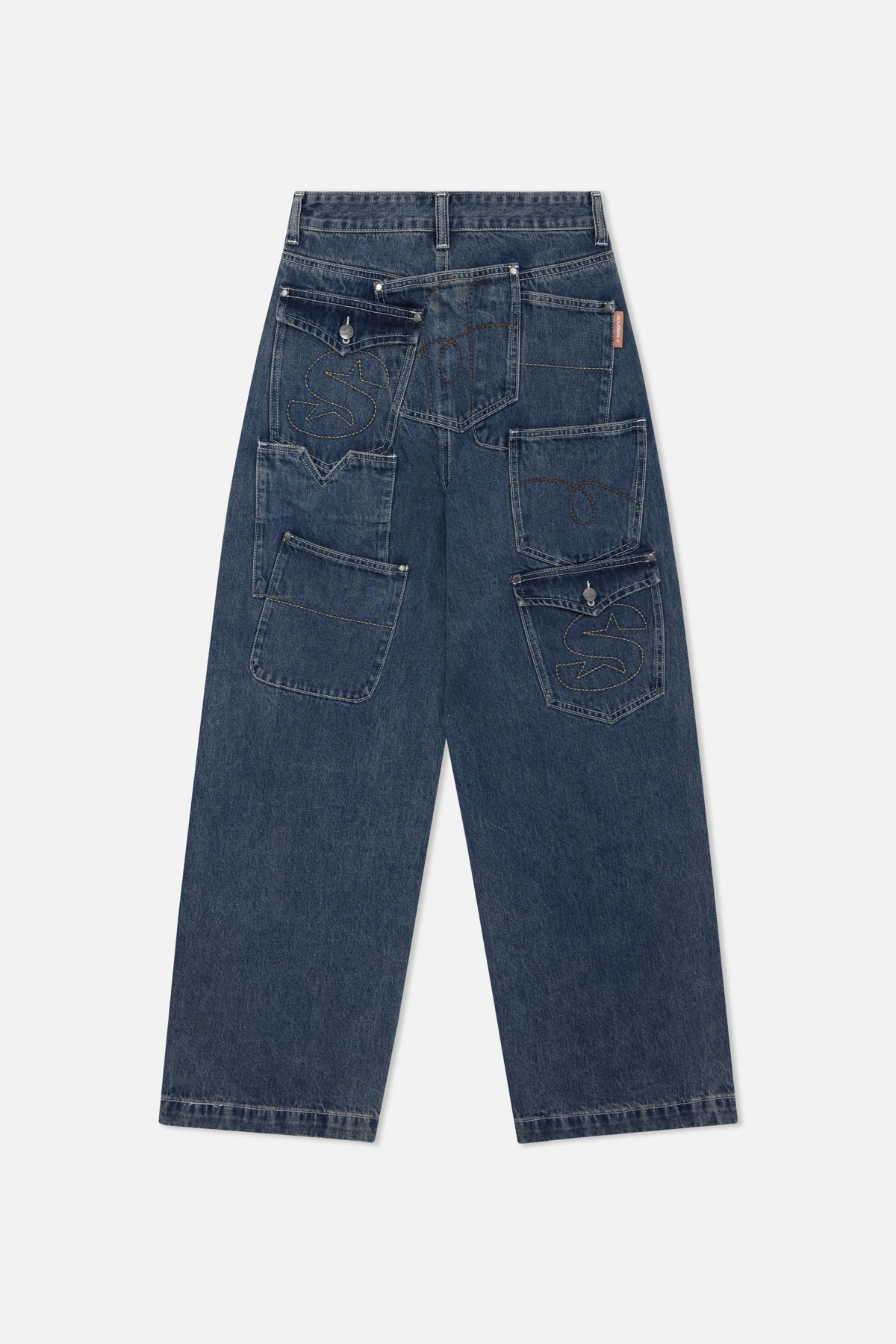 Pantalon bleu à 7 poches