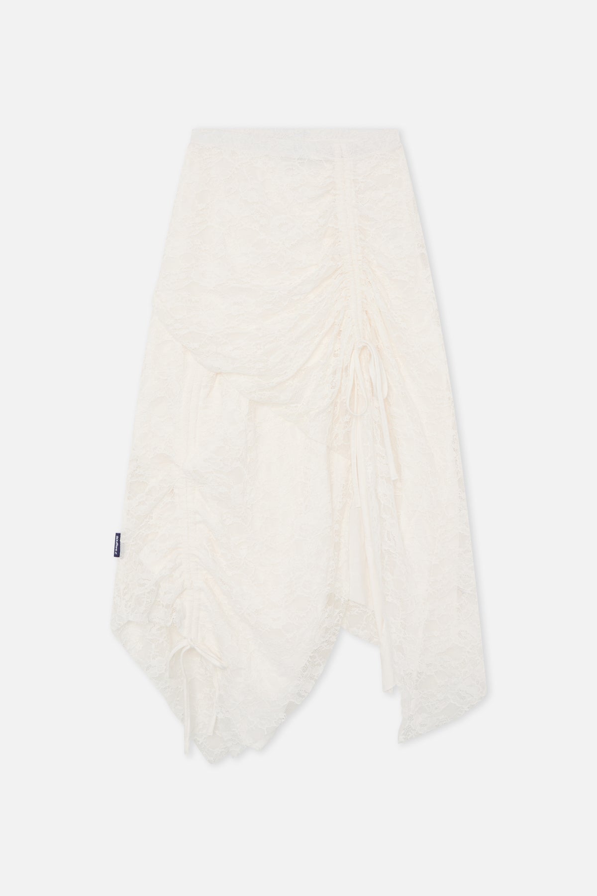 Jupe blanche asymétrique en dentelle