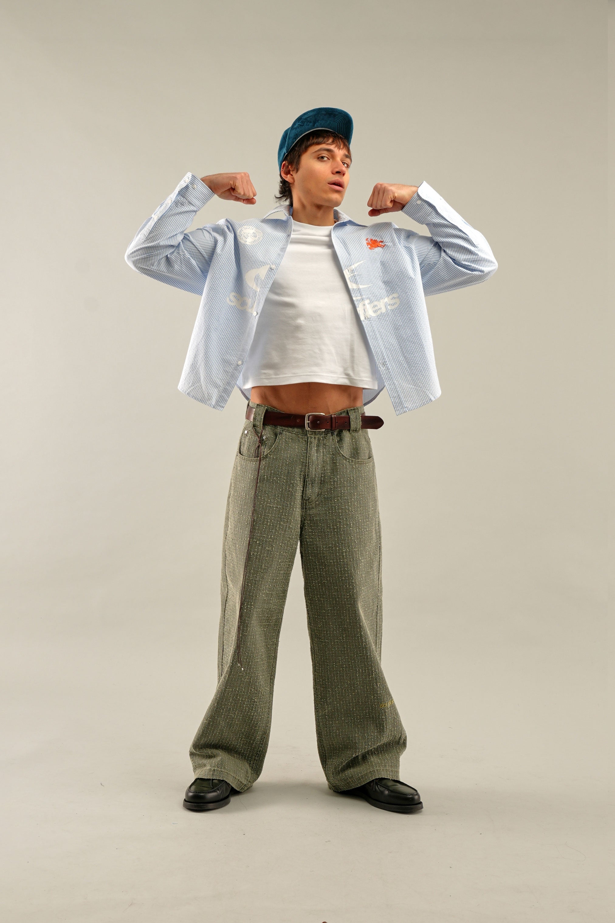 Chemise rayée bleue Germain