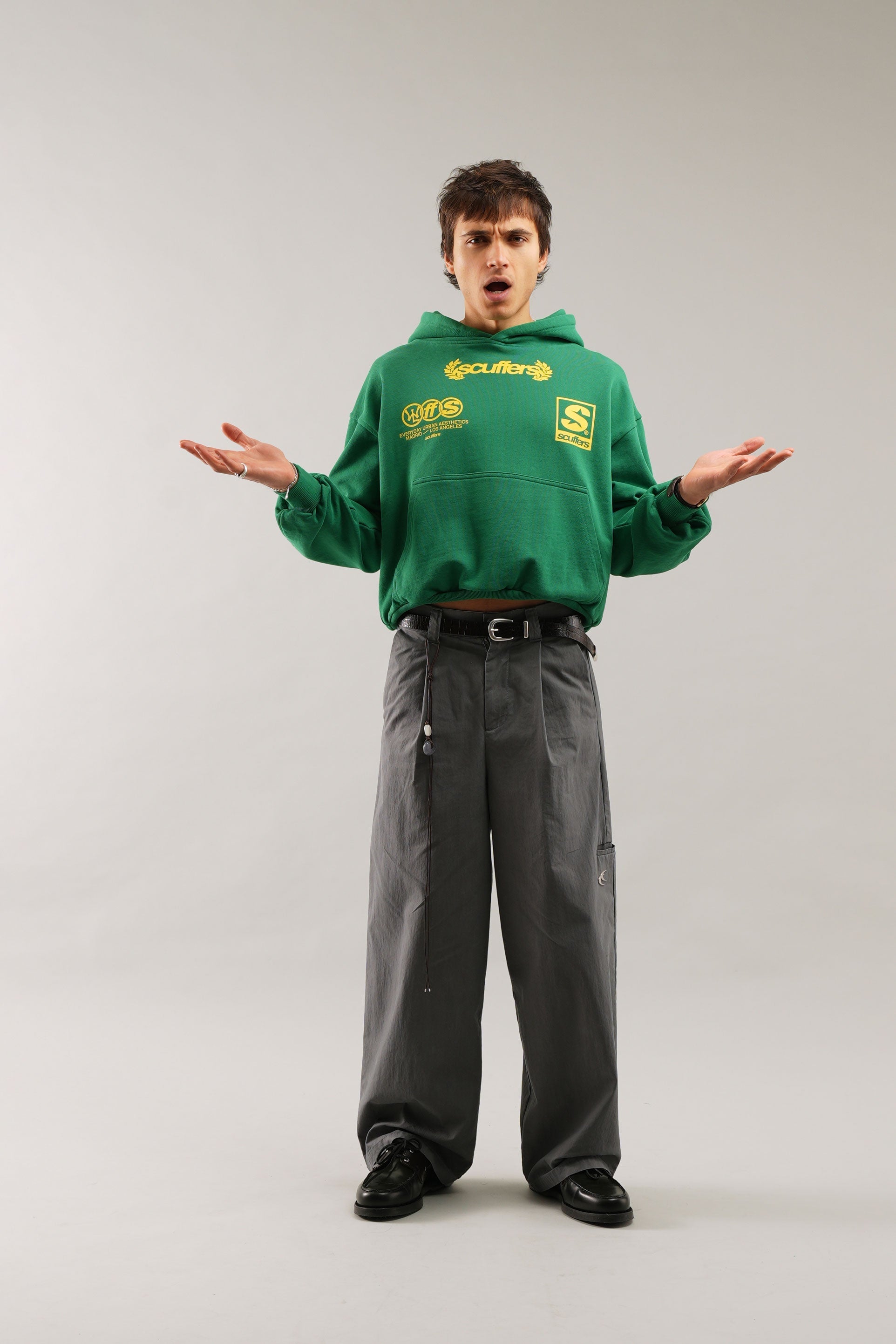 Sweat à capuche vert New Age