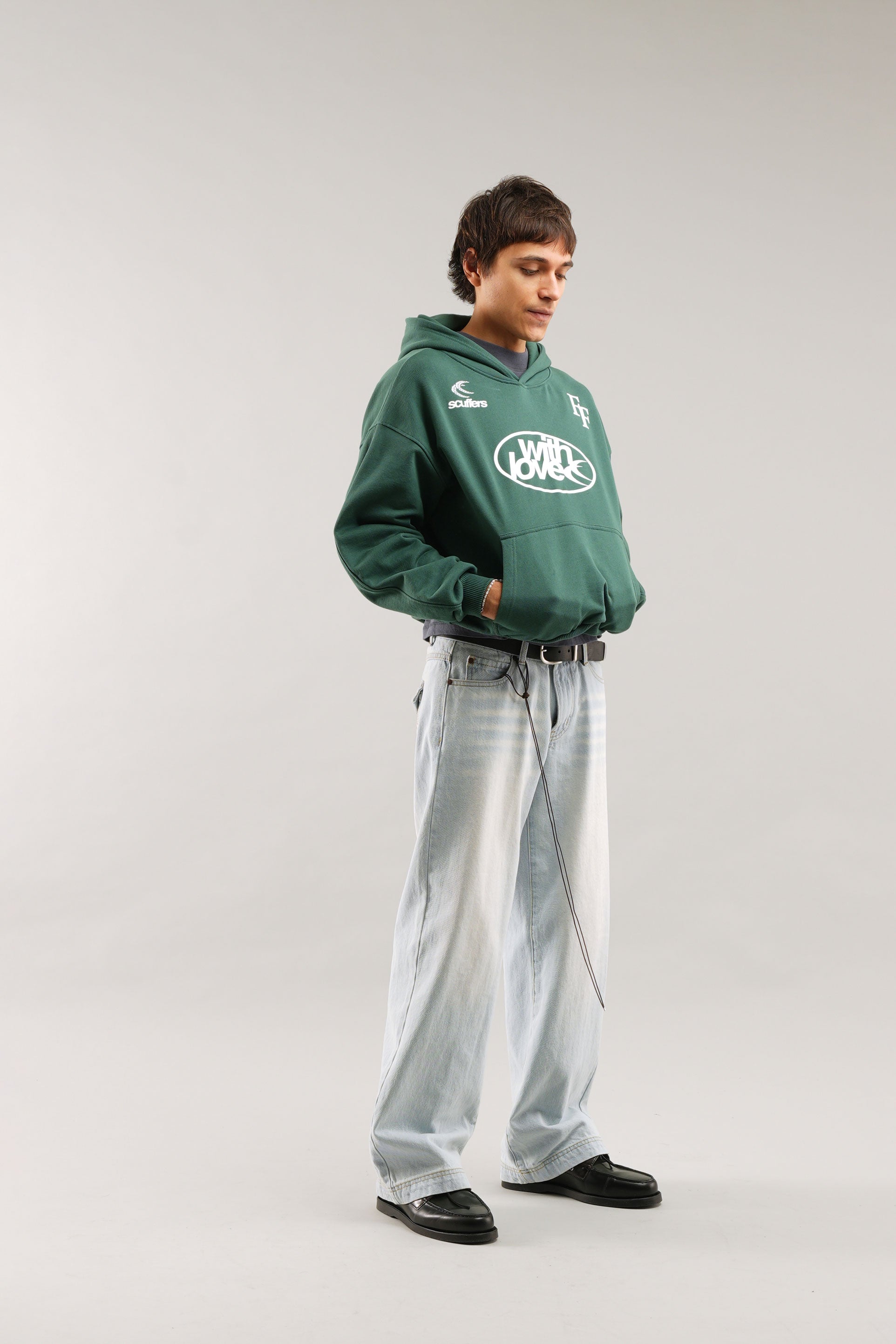 Sweat à capuche vert Paris