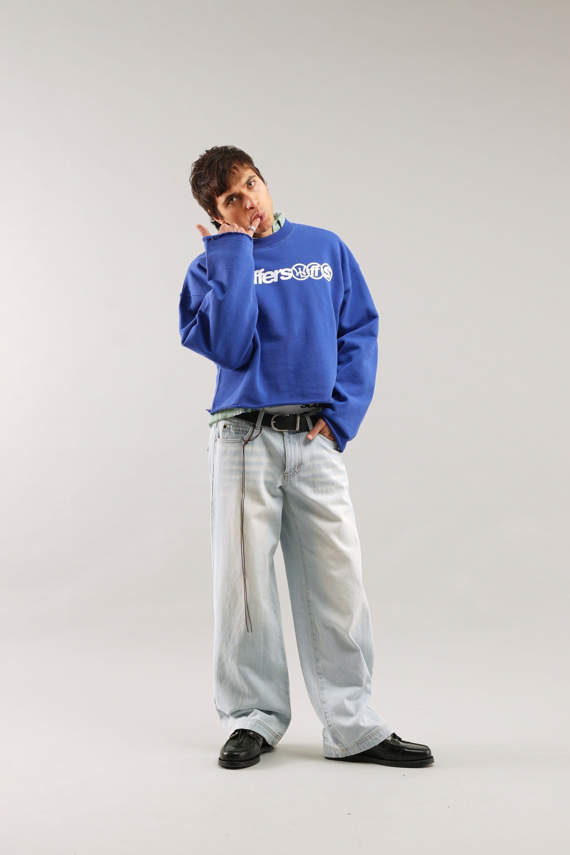 Sweat-shirt bleu royal New Age