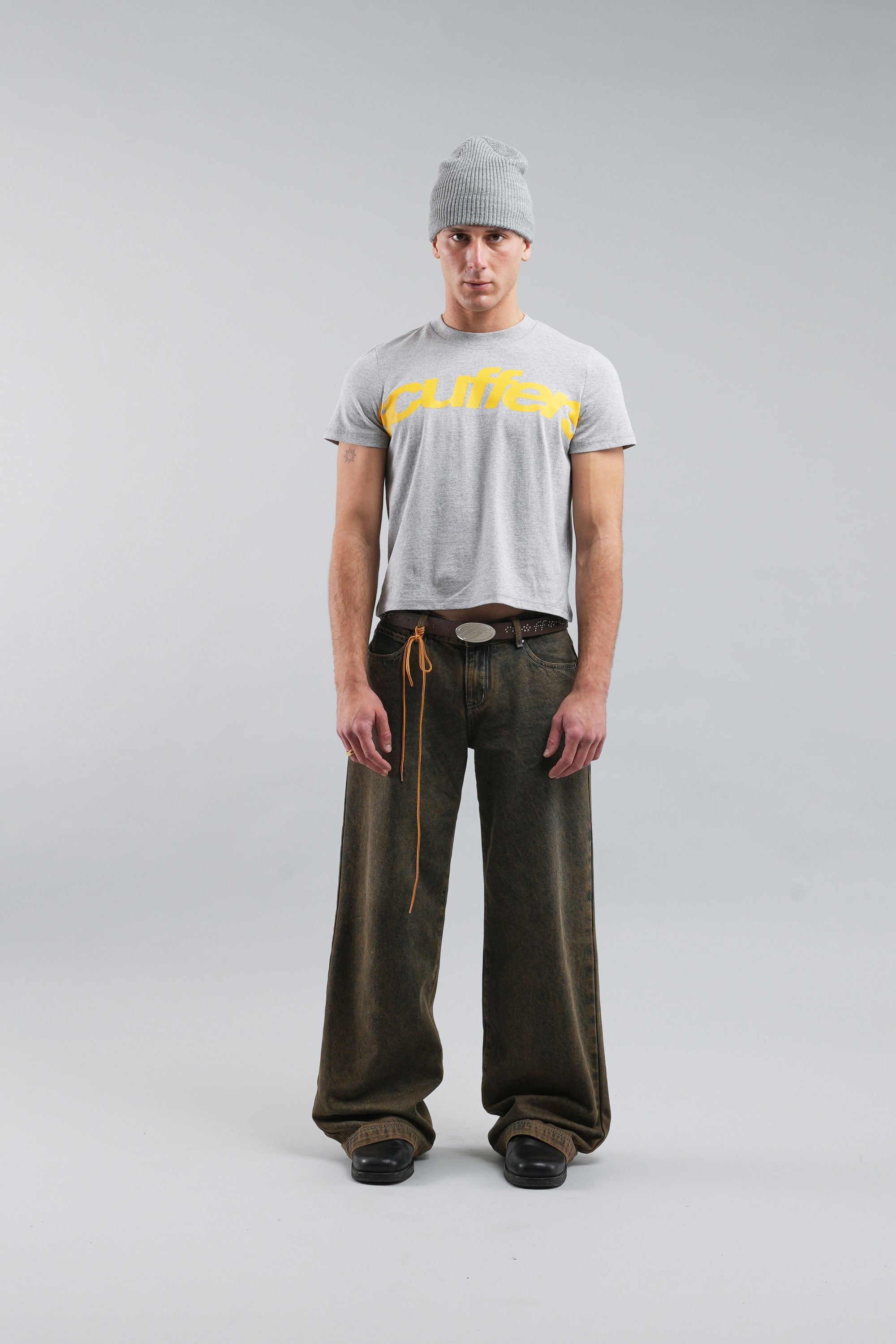 Haut gris chiné céleste