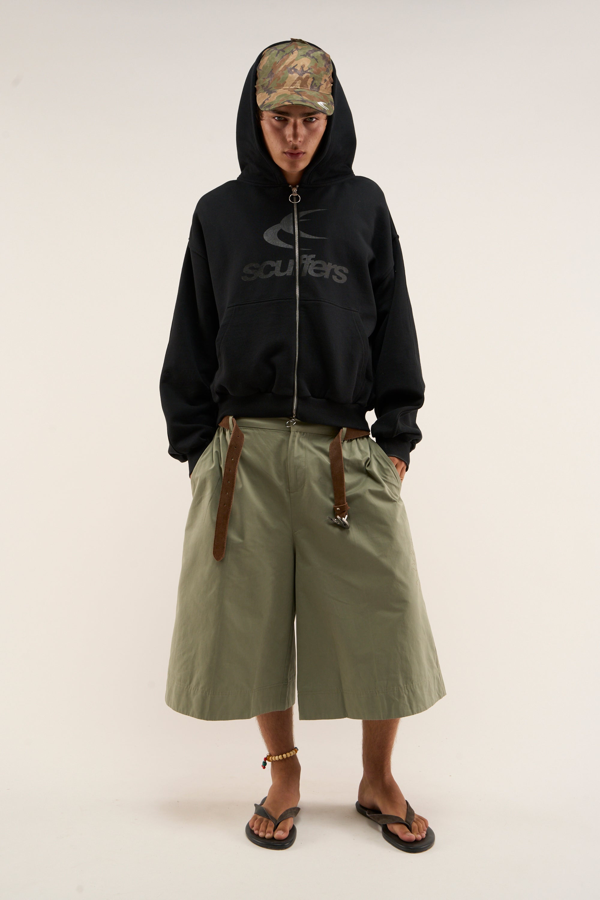 Sweat à capuche noir zippé avec logo