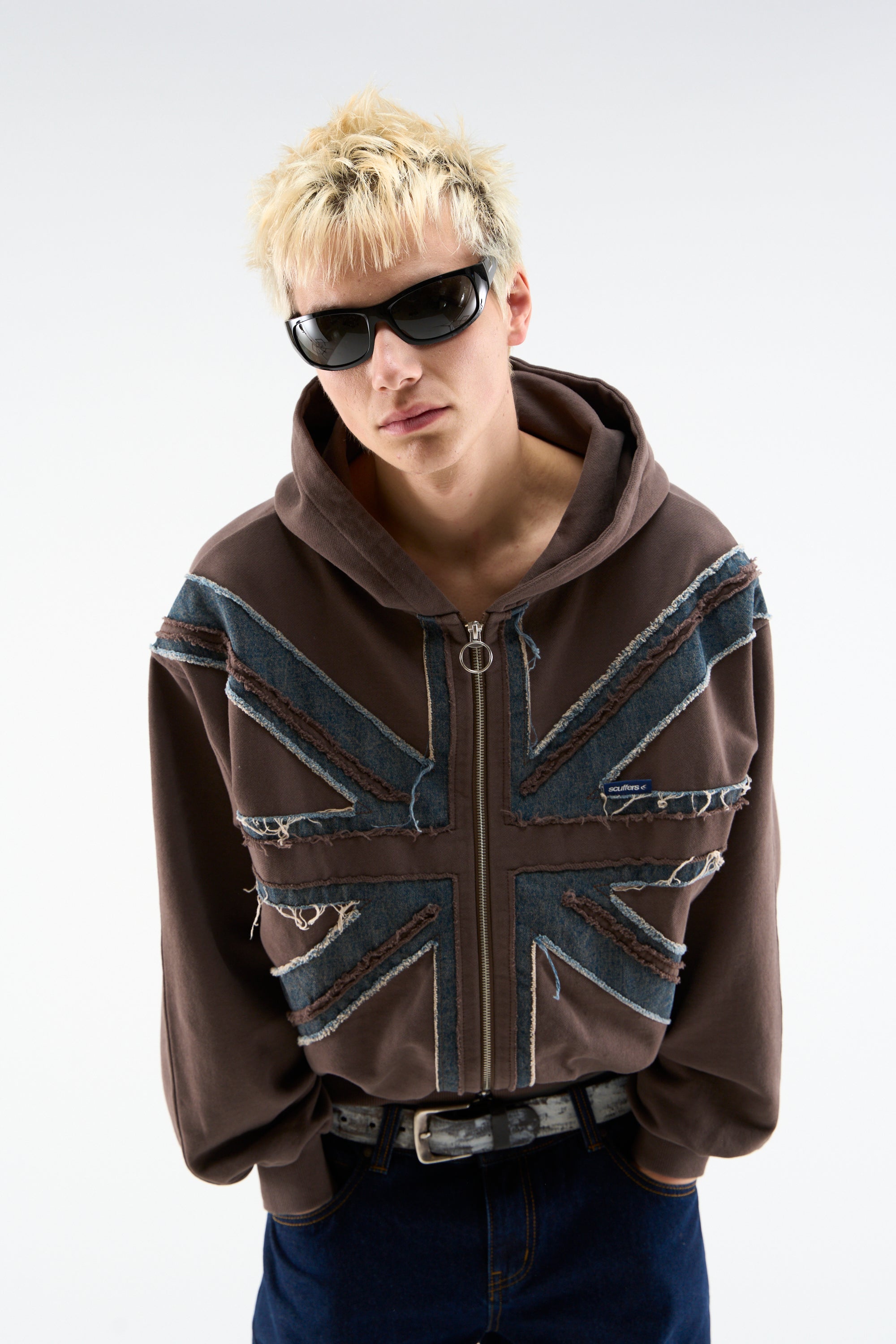 Fermeture éclair marron drapeau