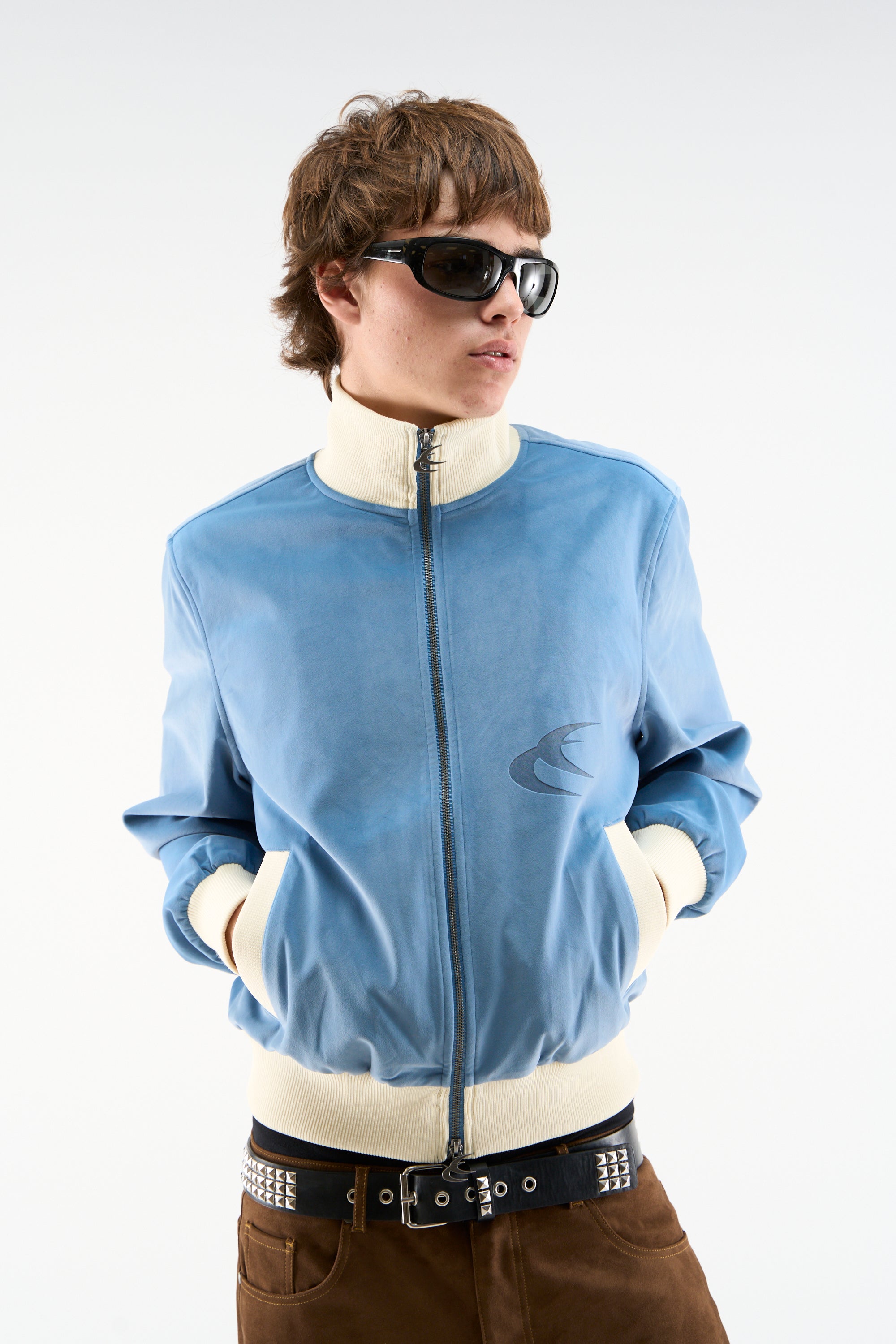 Fermeture éclair bleu neige