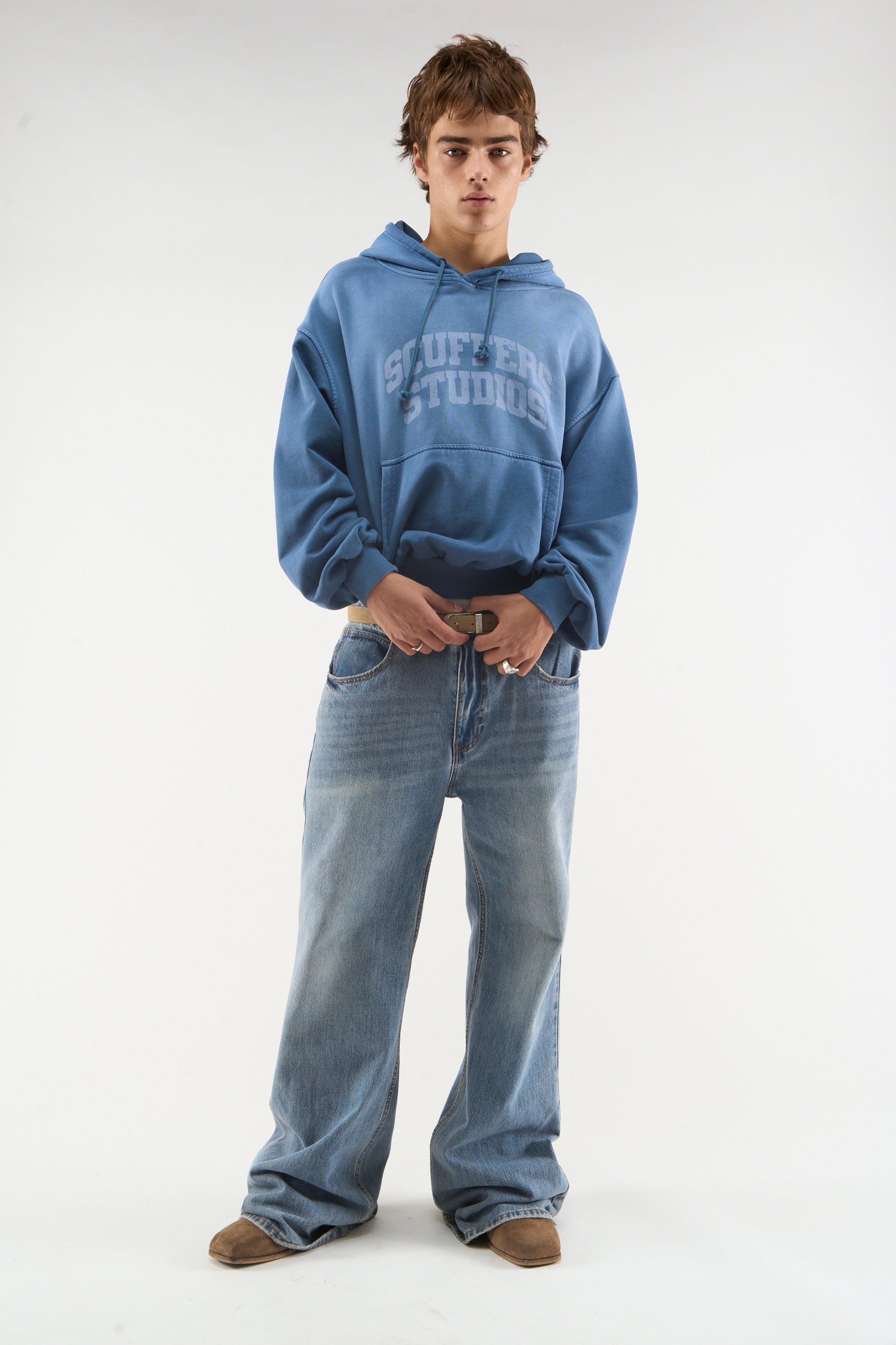 Sweat à capuche bleu casier