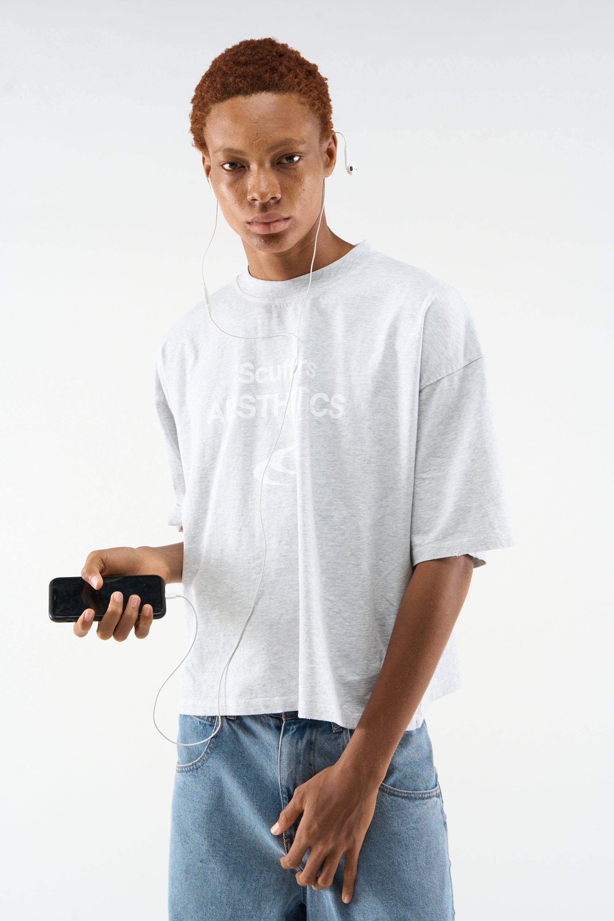 T-shirt Nobrand gris clair chiné