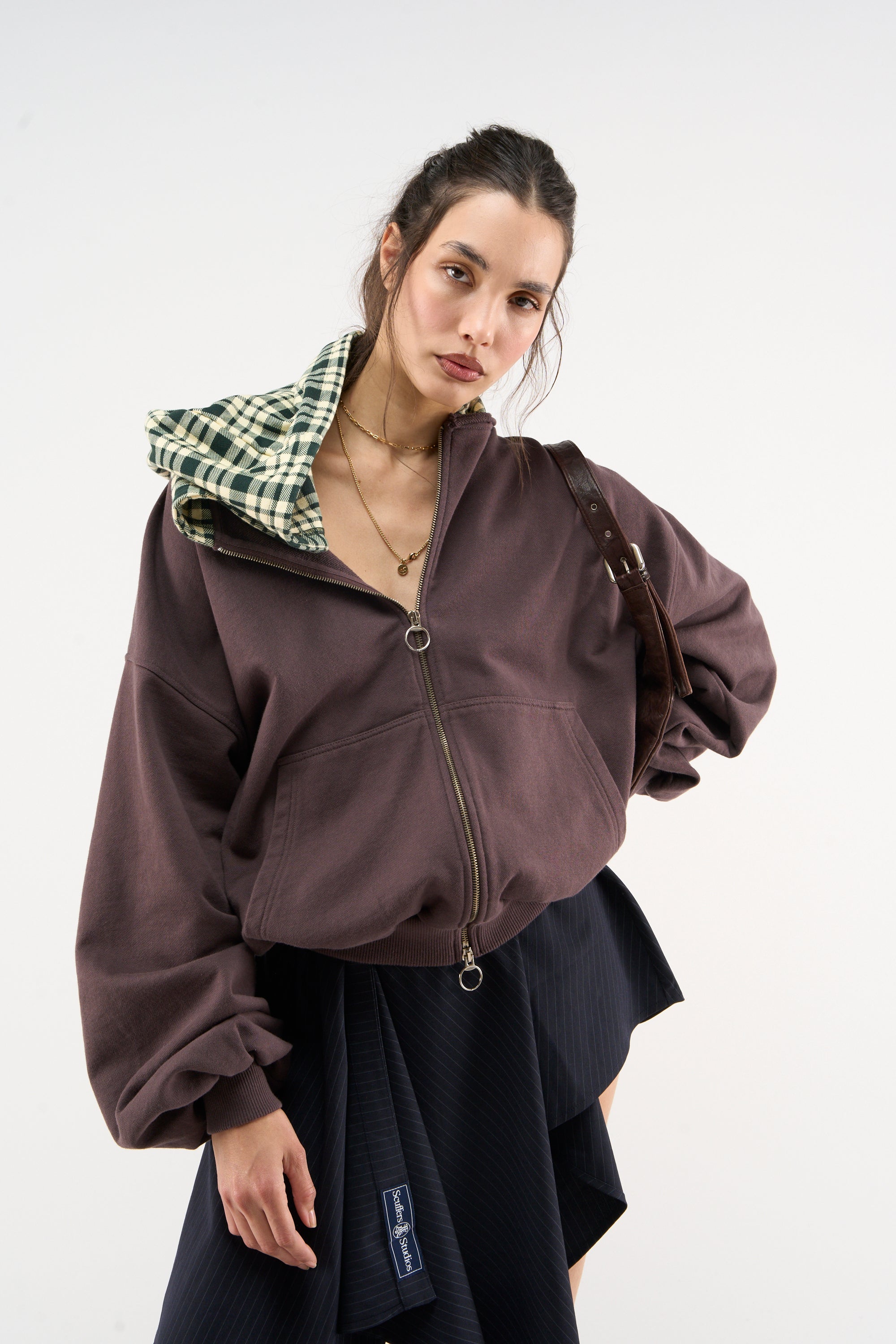 Masque neuf marron à fermeture éclair