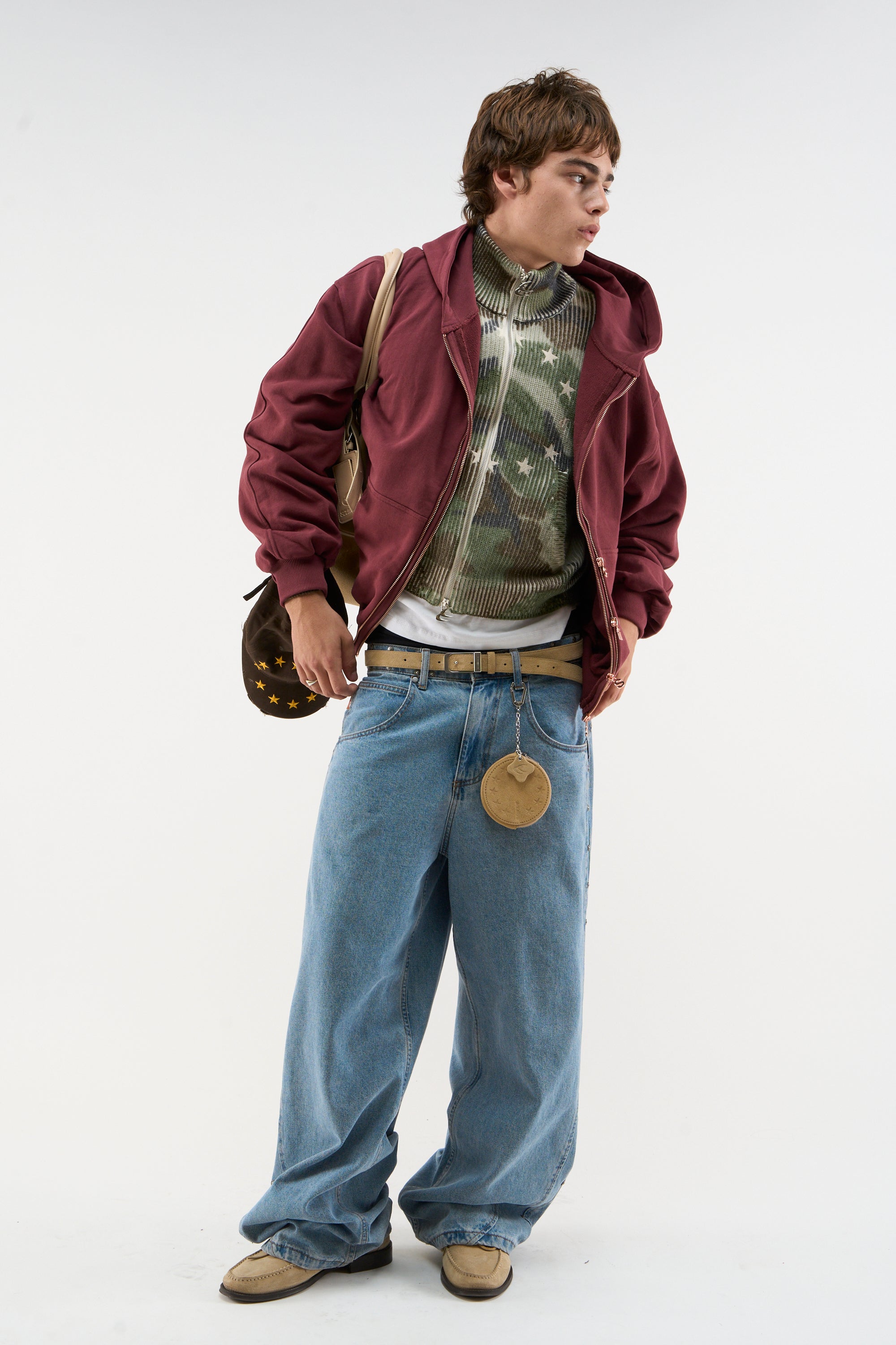 Ceinture en daim écru