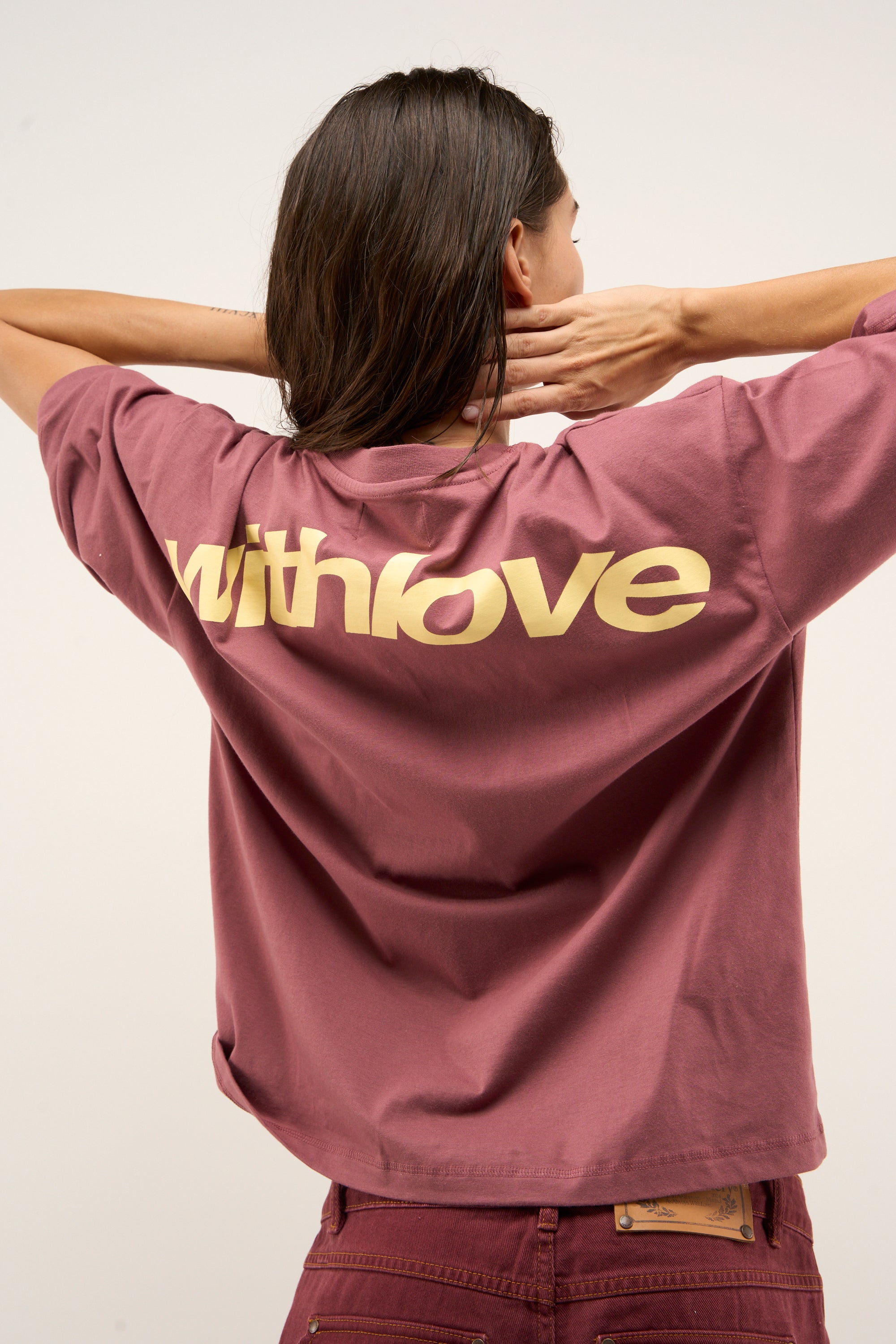 T-shirt bordeaux à inscription