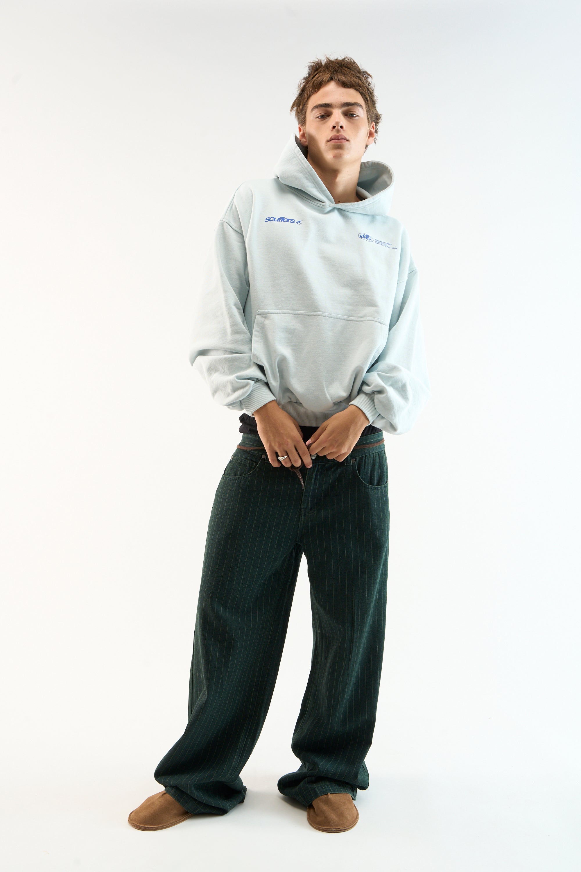 Sweat à capuche bleu clair