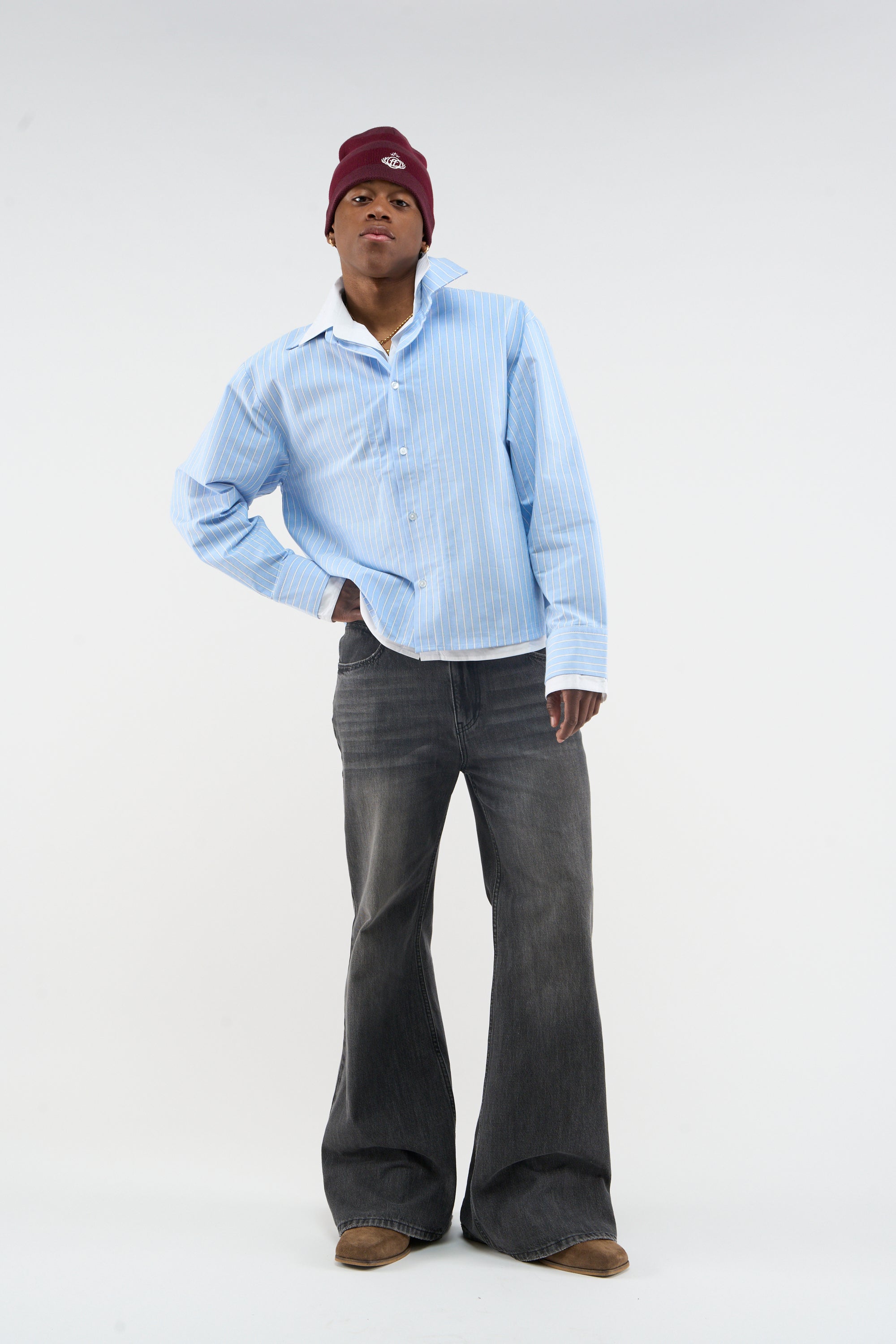 Chemise bleue coréenne