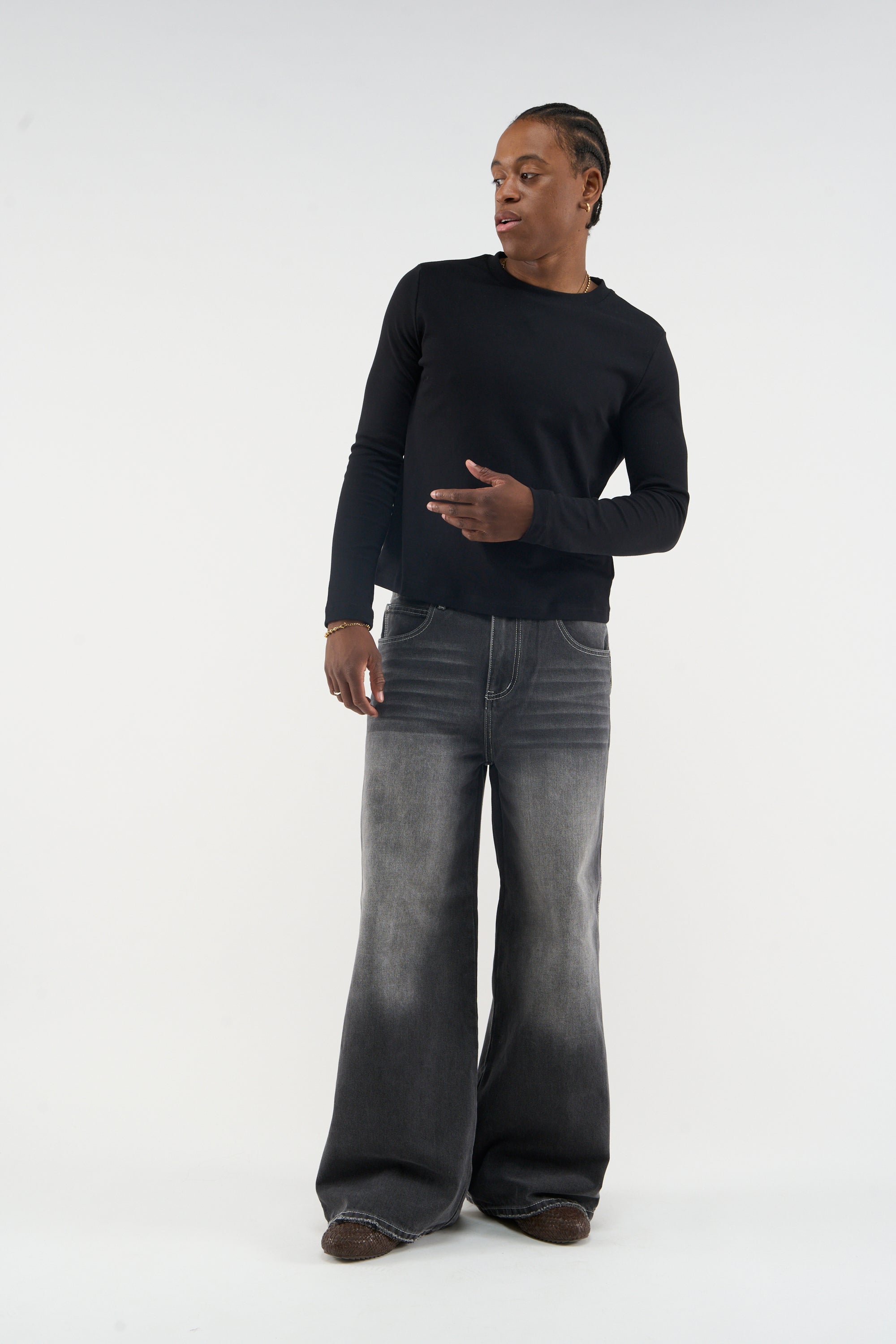 Pantalon gris zippé