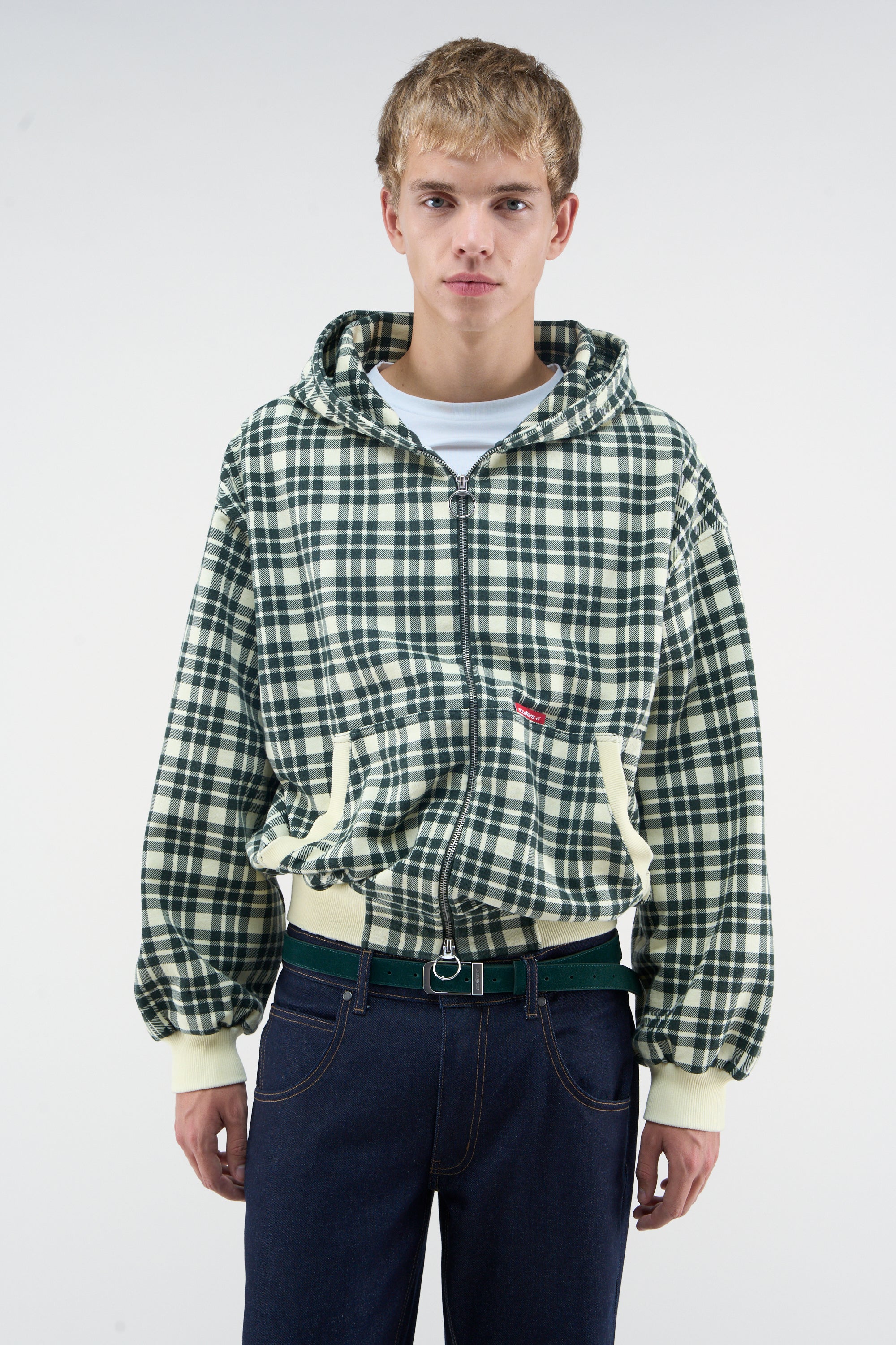 Fermeture éclair à carreaux verts Scff