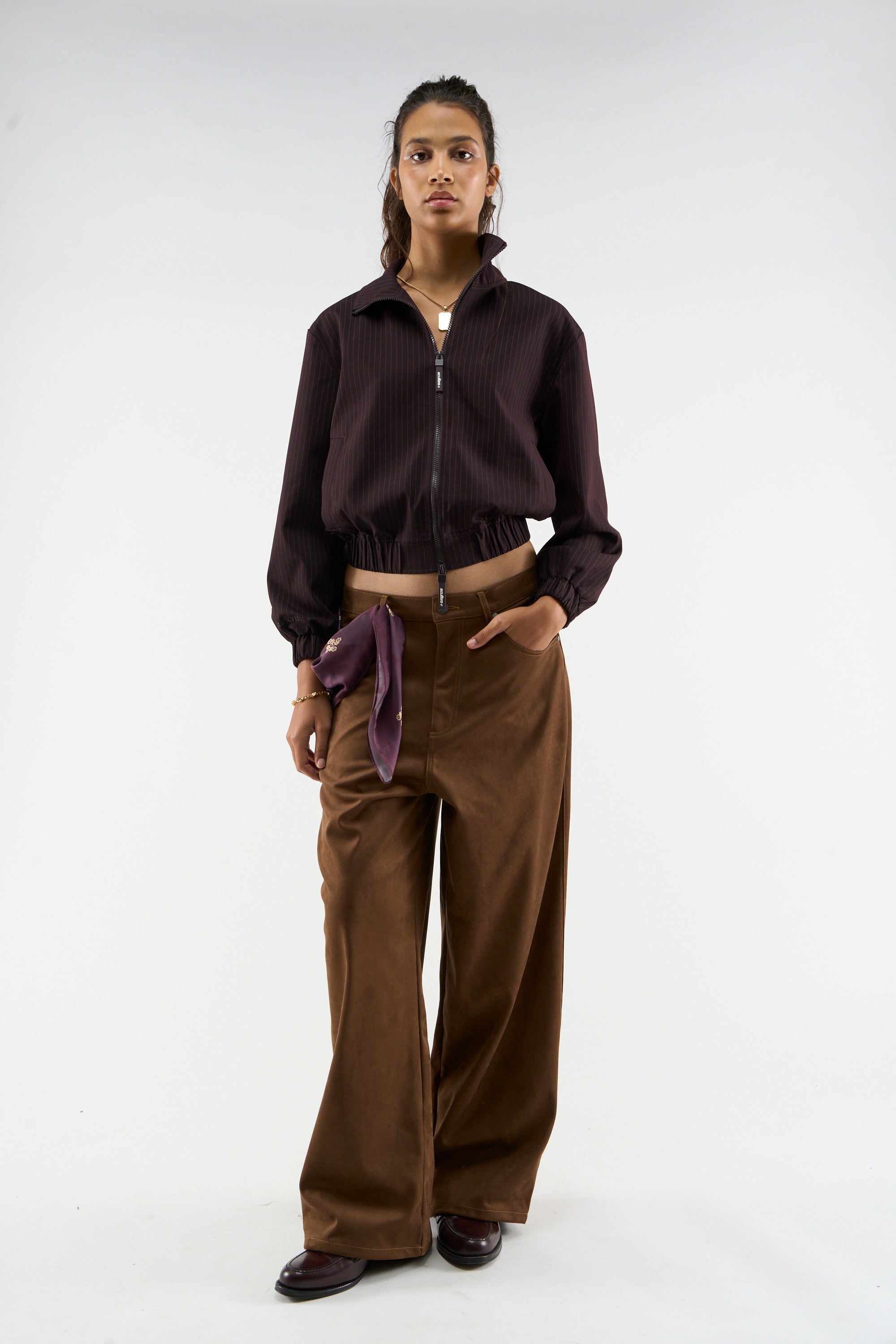 Veste Nautica bordeaux à fines rayures