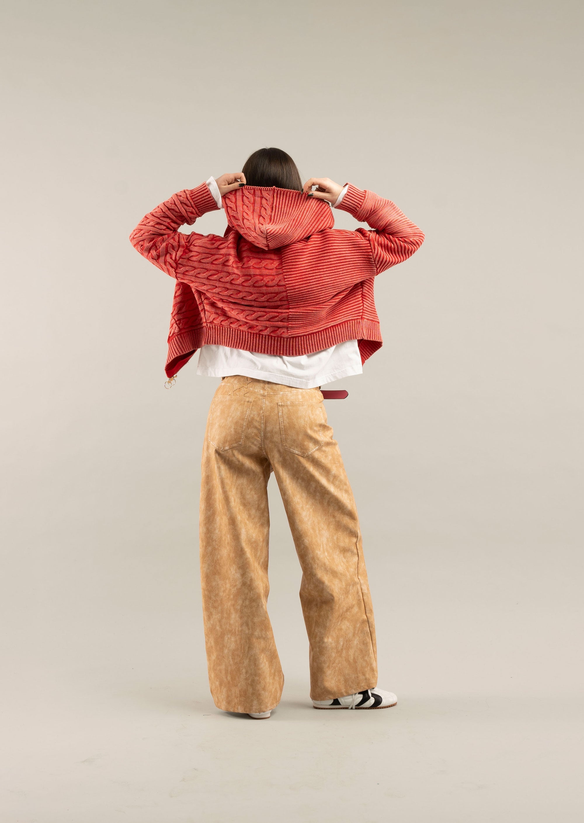 Pantalon jumbo en cuir Canela