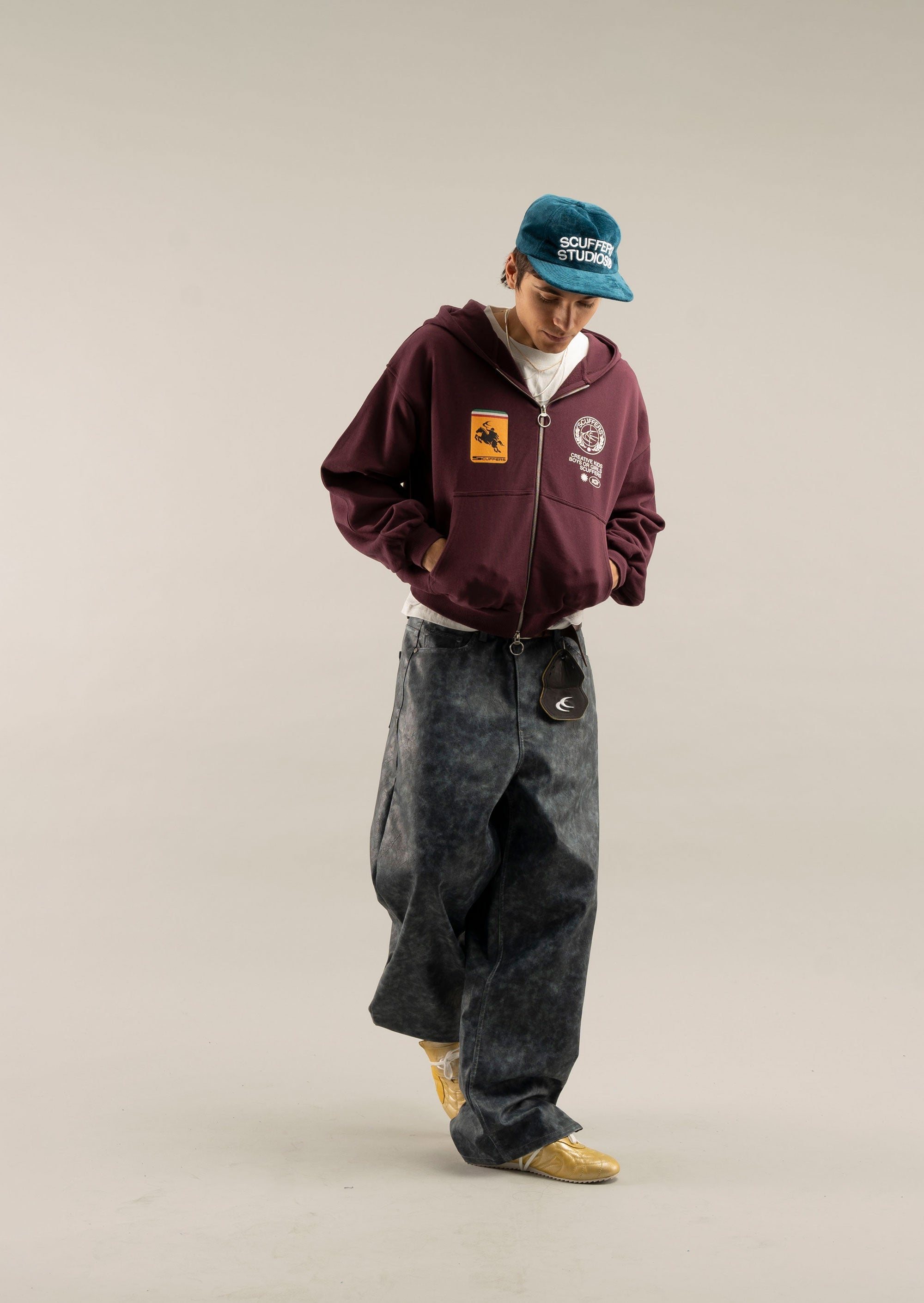 Fermeture éclair bordeaux pierre