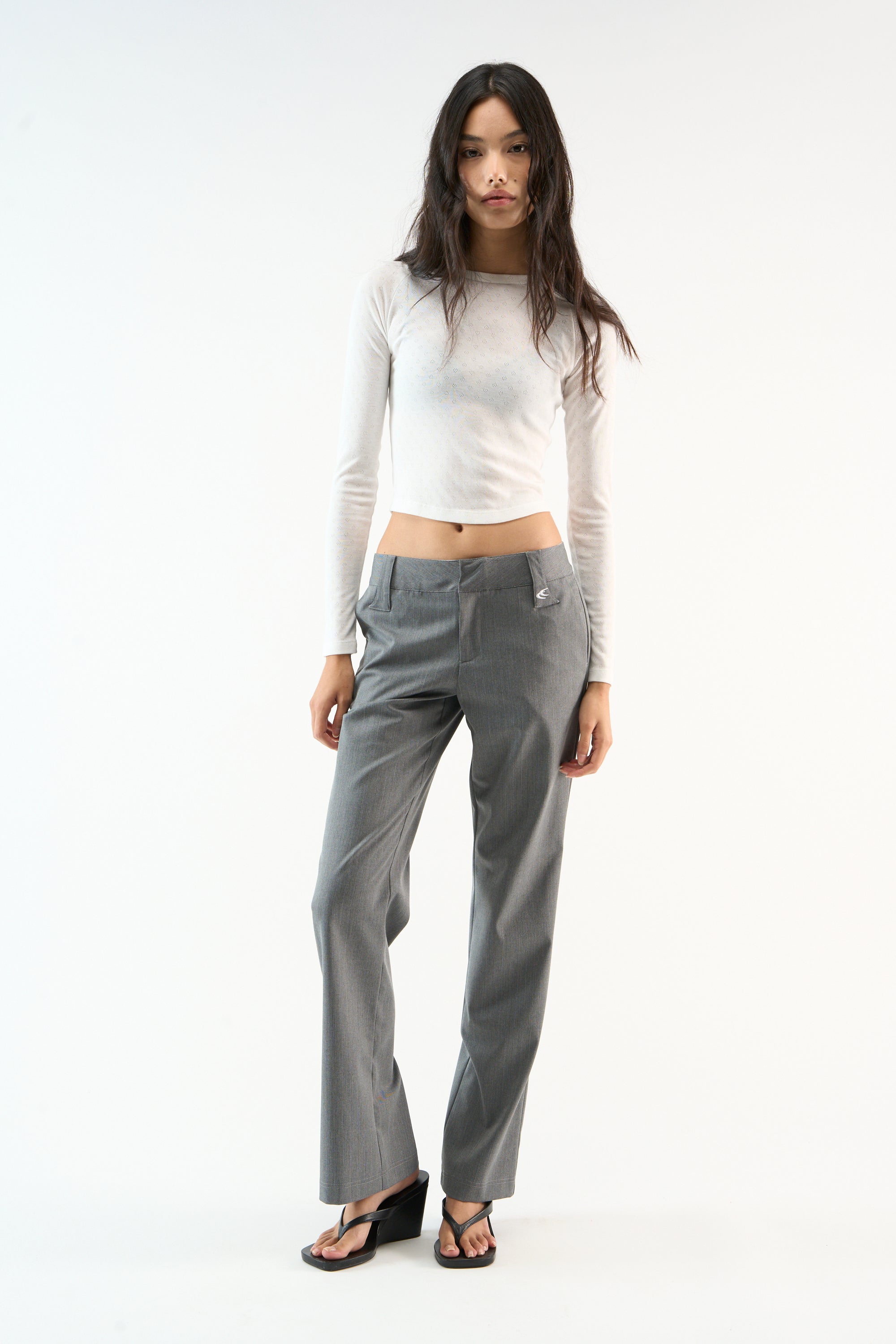 Pantalon rayé gris sur mesure