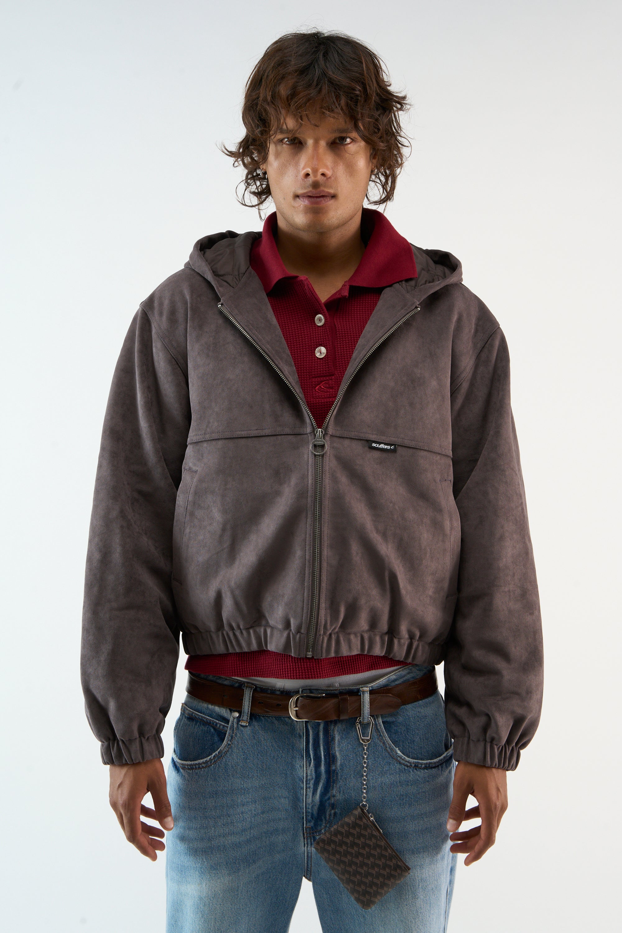 Veste de travail en daim foncé