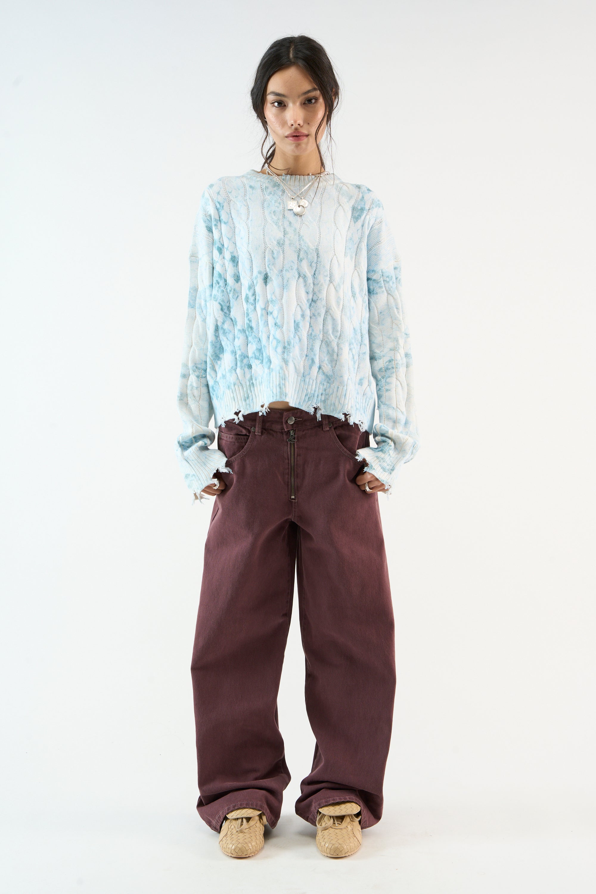 Trench bleu serpent en maille