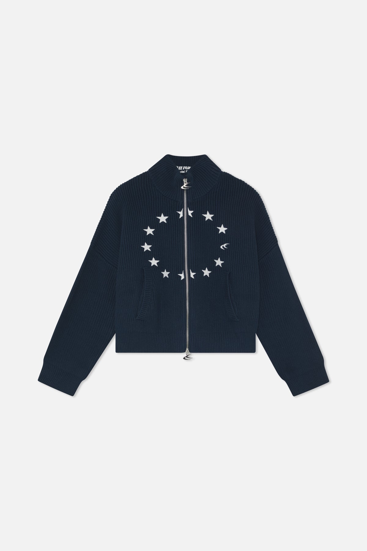 Fermeture éclair en maille bleu marine