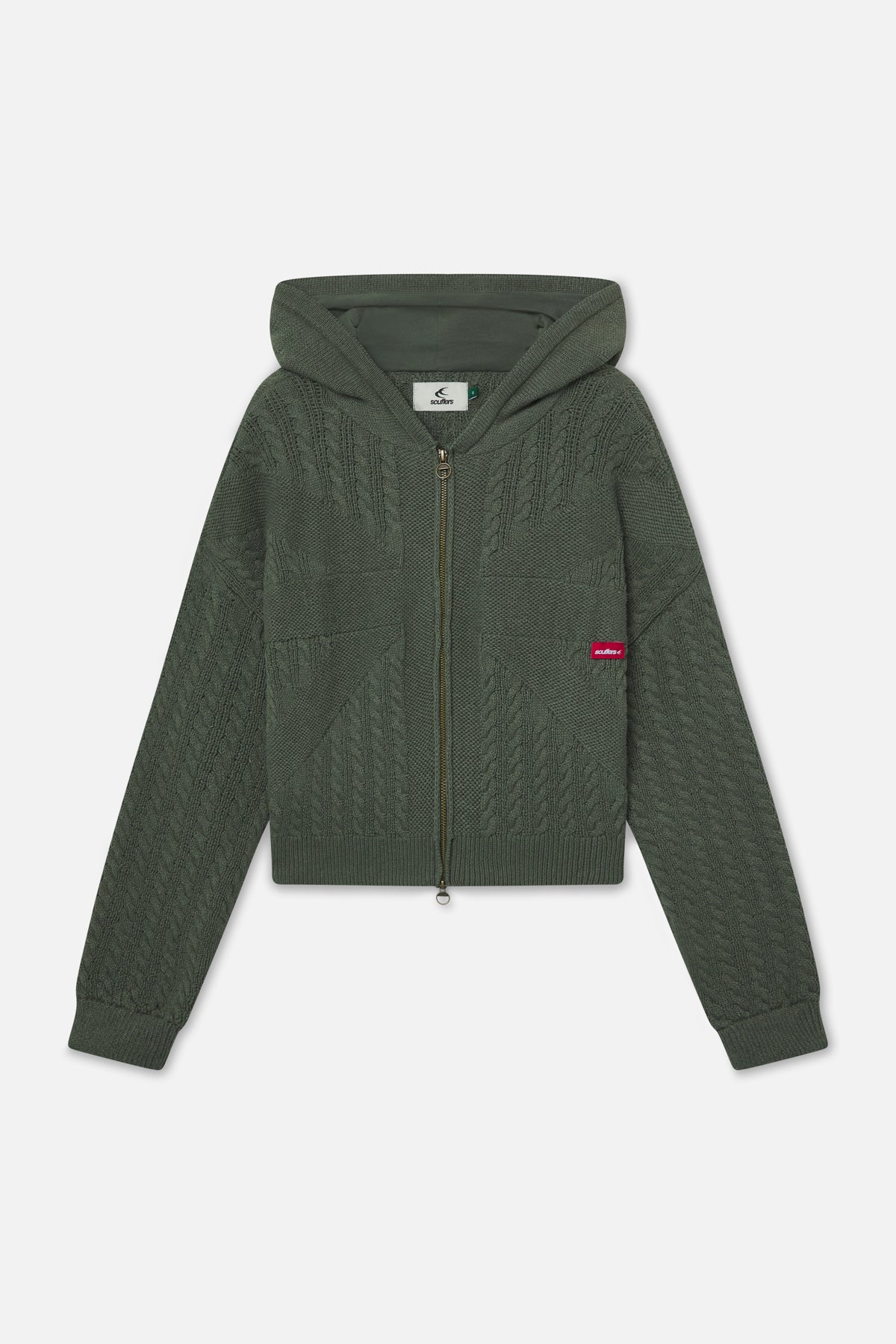 Fermeture éclair en tricot vert drapeau