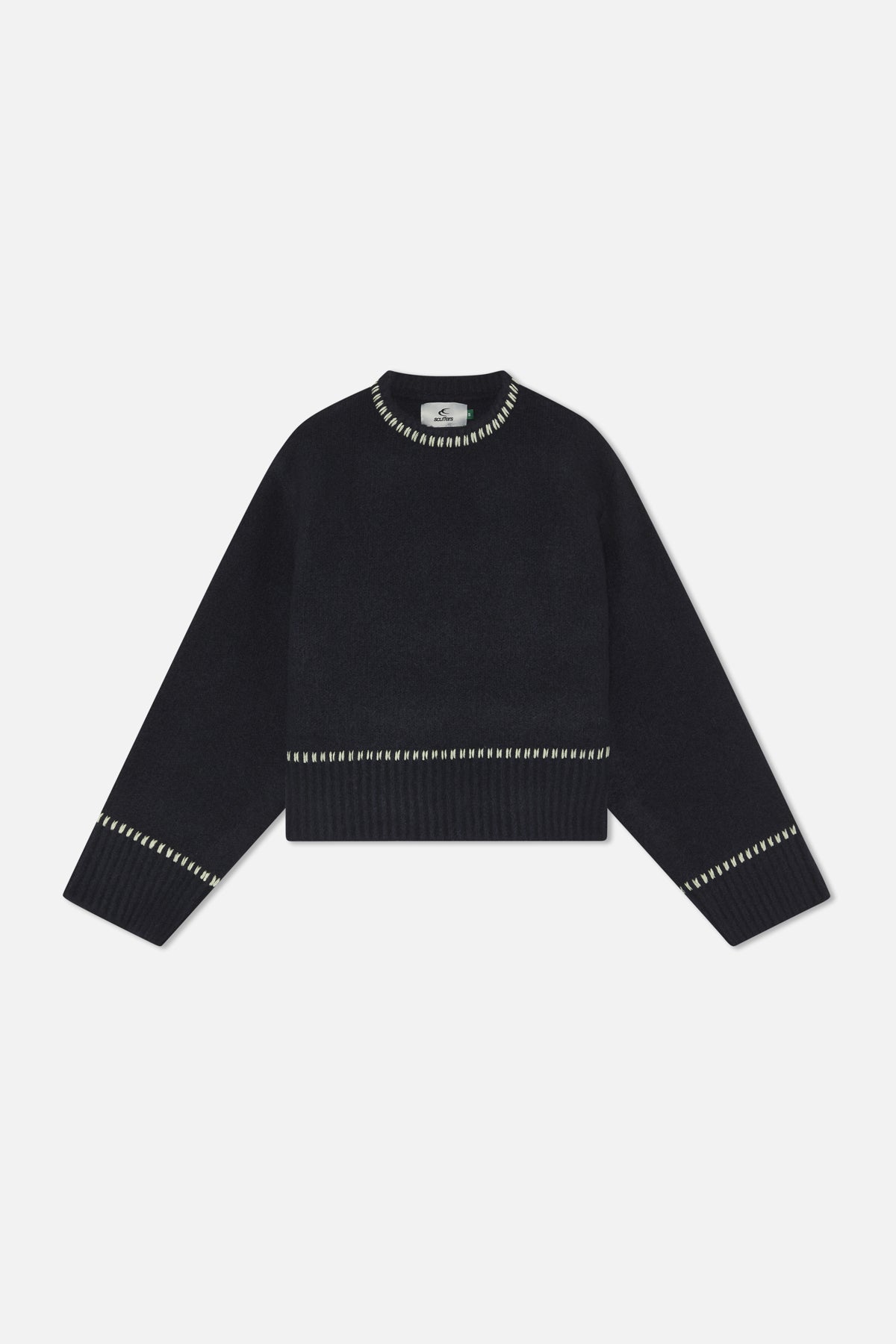 Tricot bleu fait main