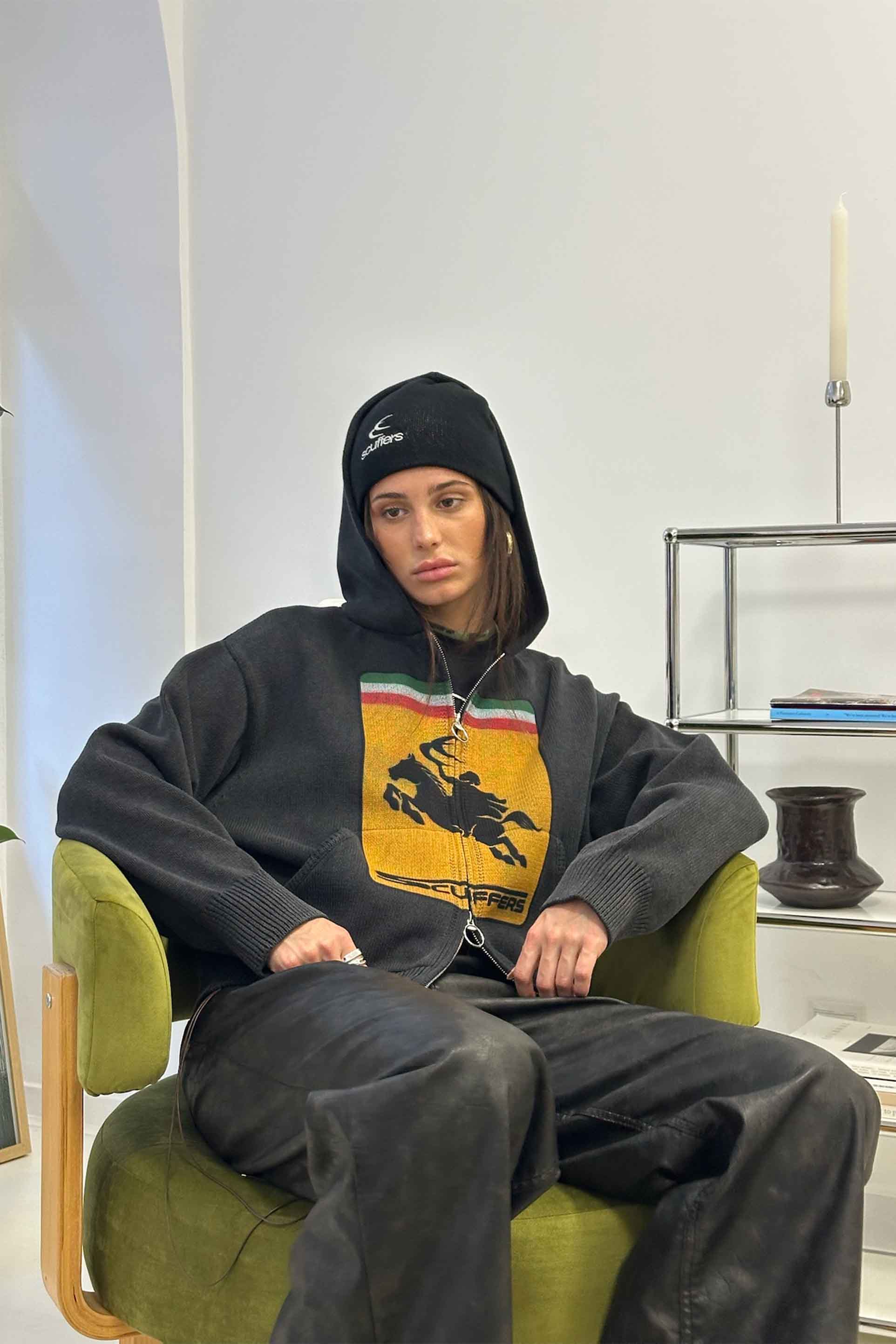 Fermeture éclair Rarri en maille foncée