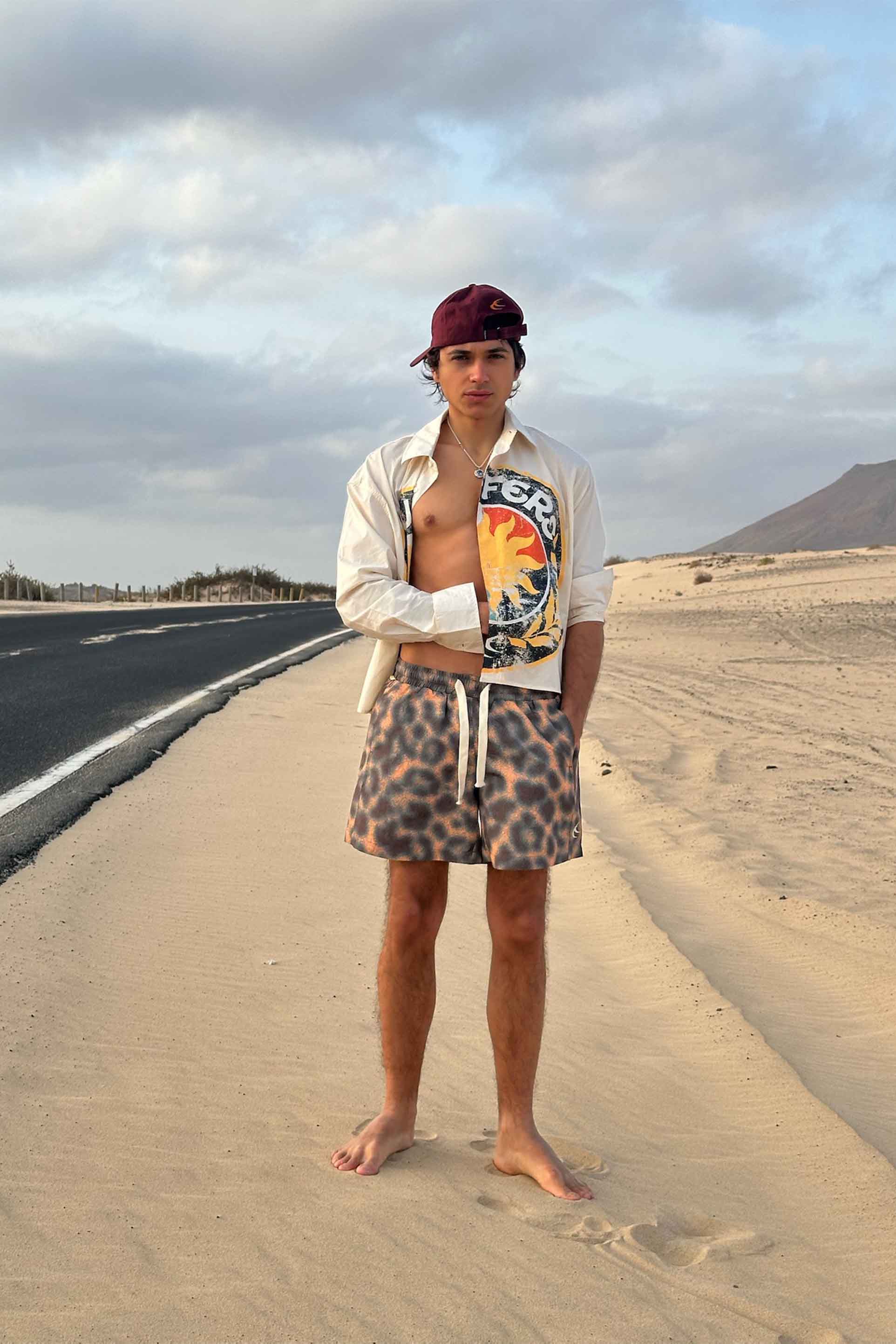 Maillot de bain marron guépard