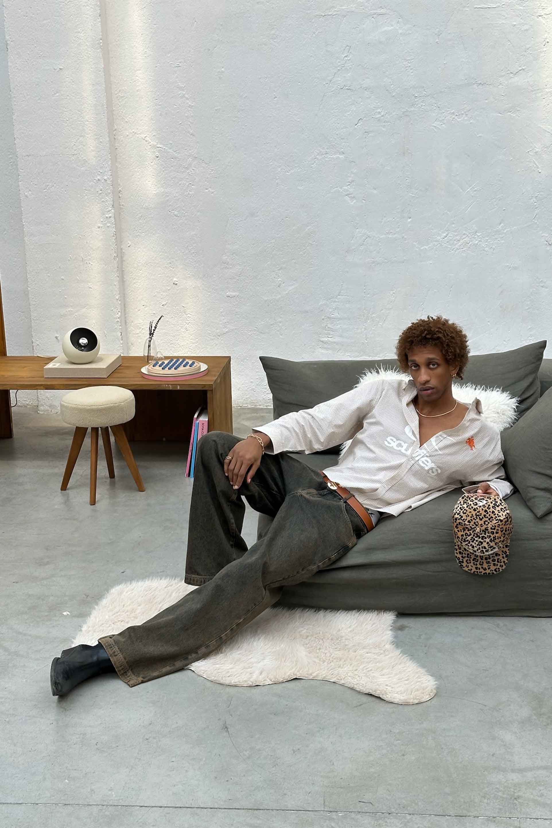 Chemise rayée jaune Germain