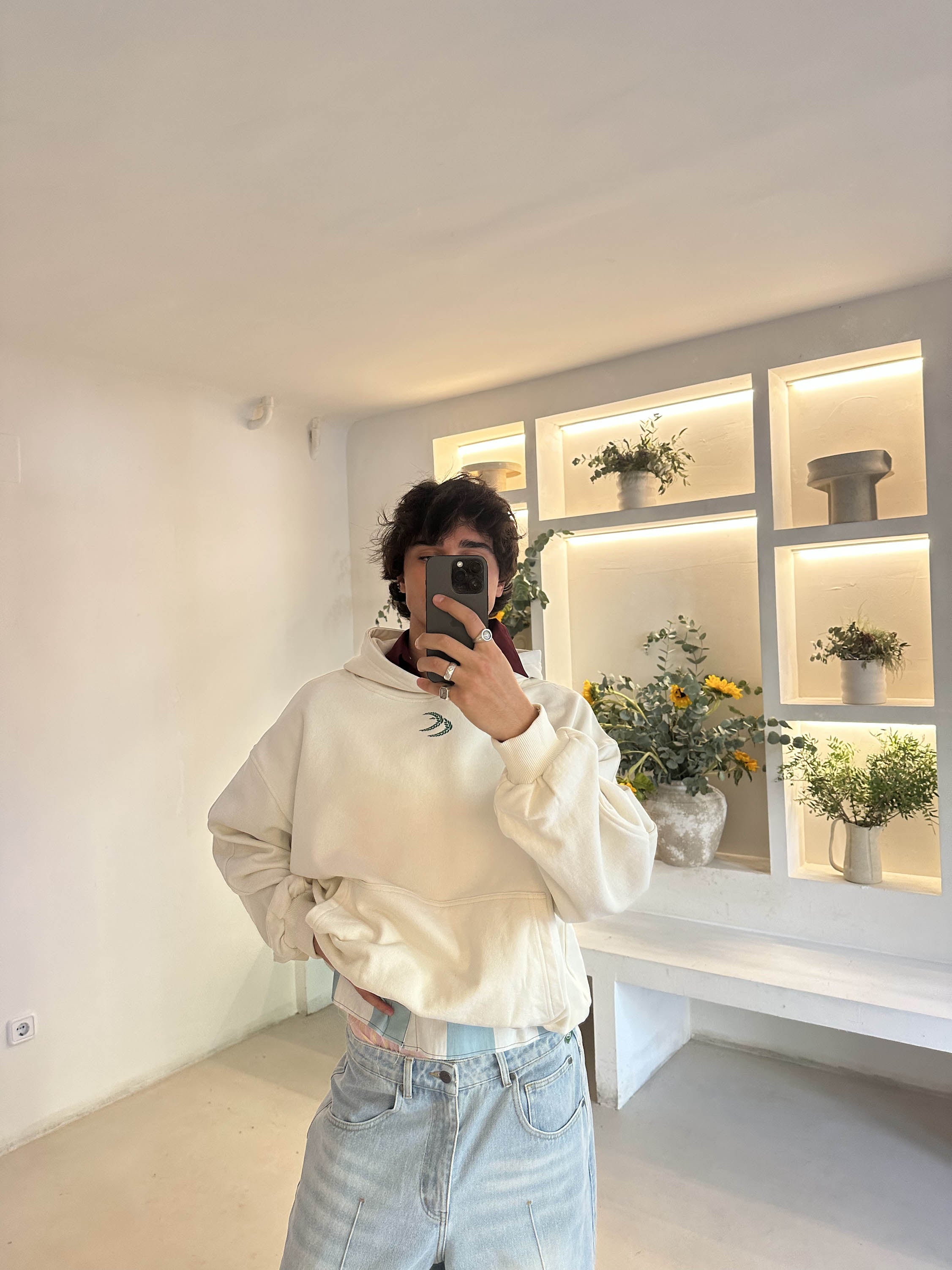 Sweat à capuche Chester écru