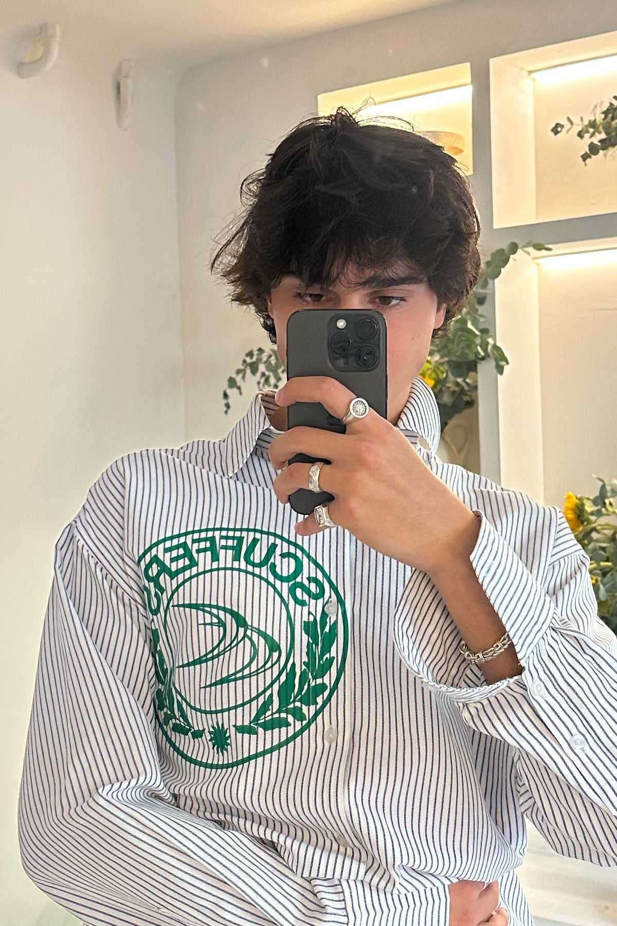 Chemise grise à rayures CLG