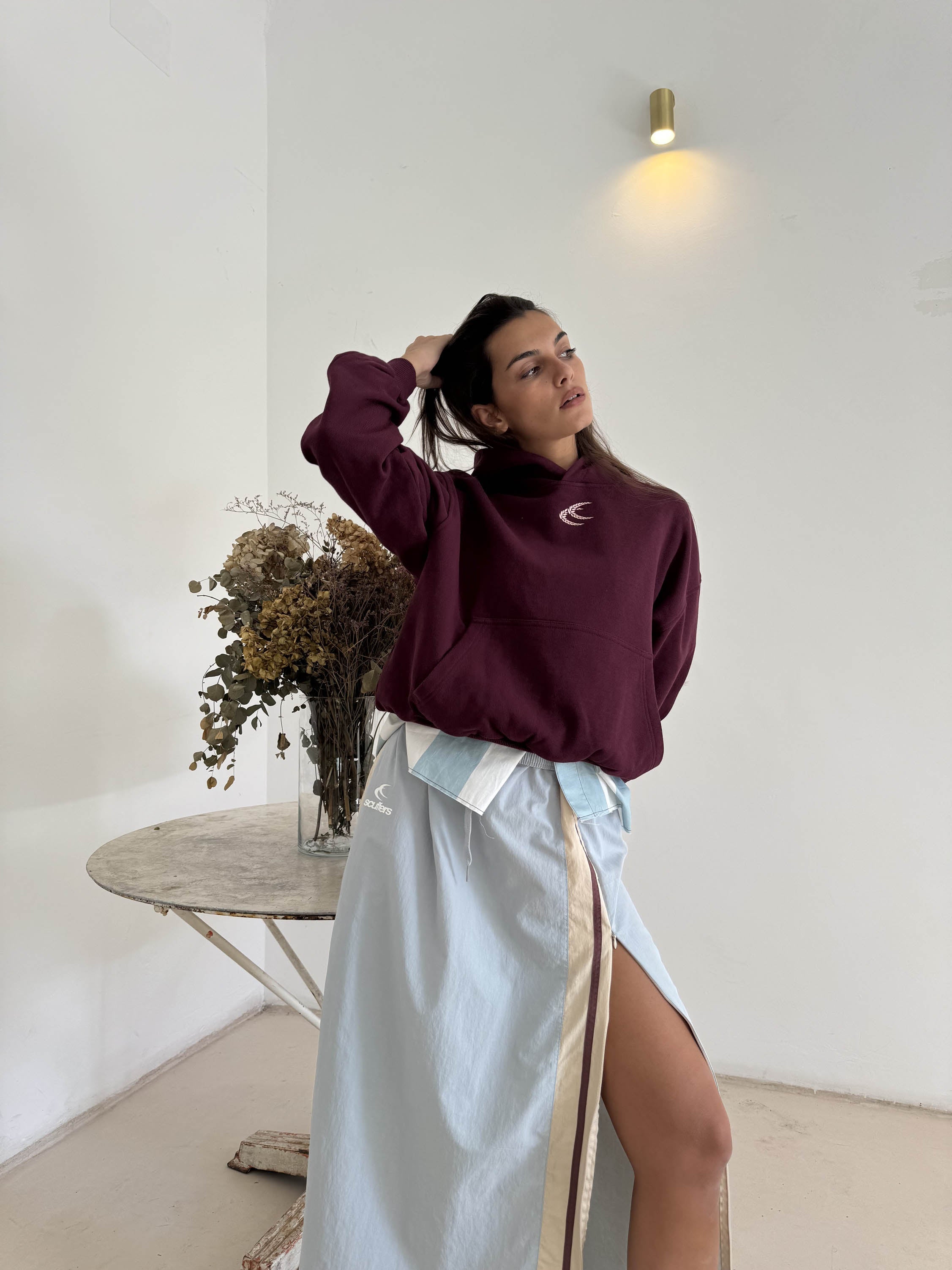 Sweat à capuche Chester bordeaux