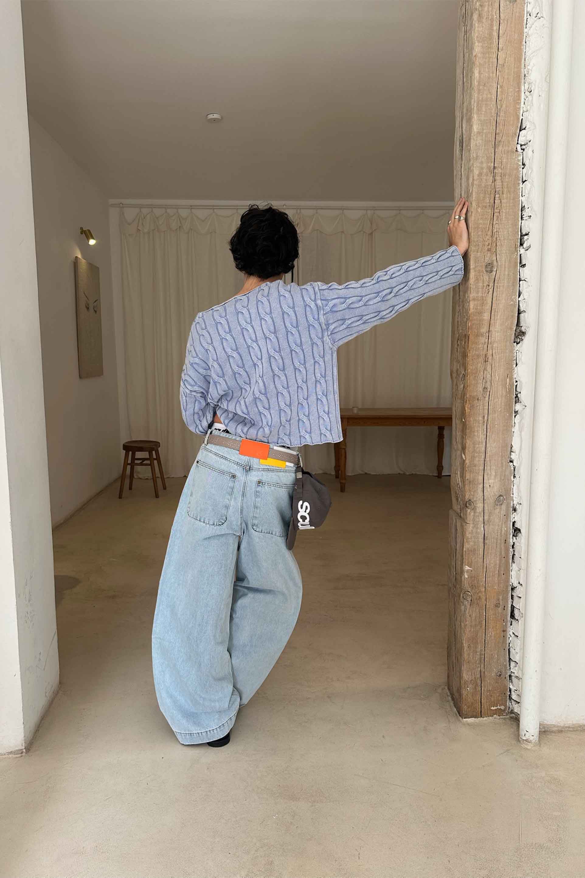 Pantalon bleu clair tropical