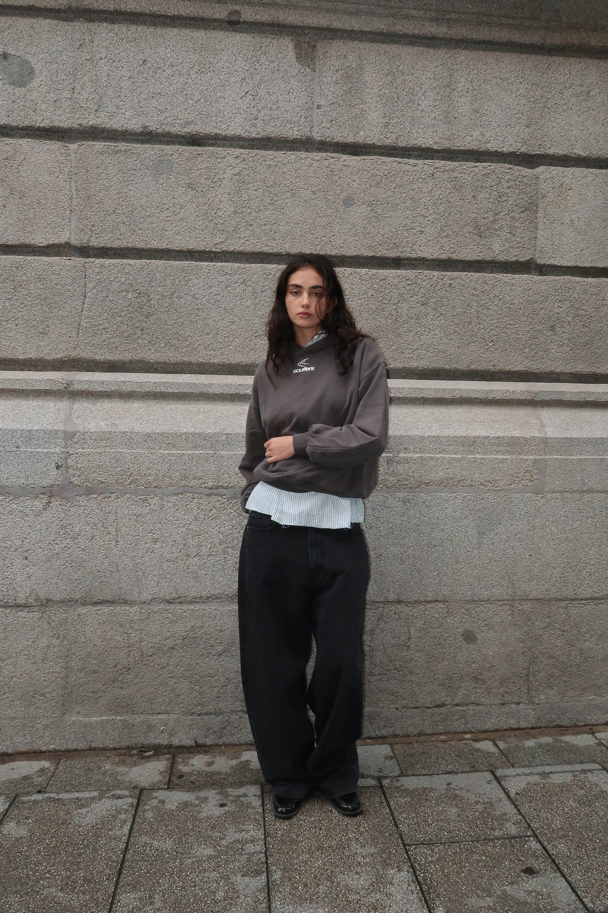 Sweat à capuche noir CLG