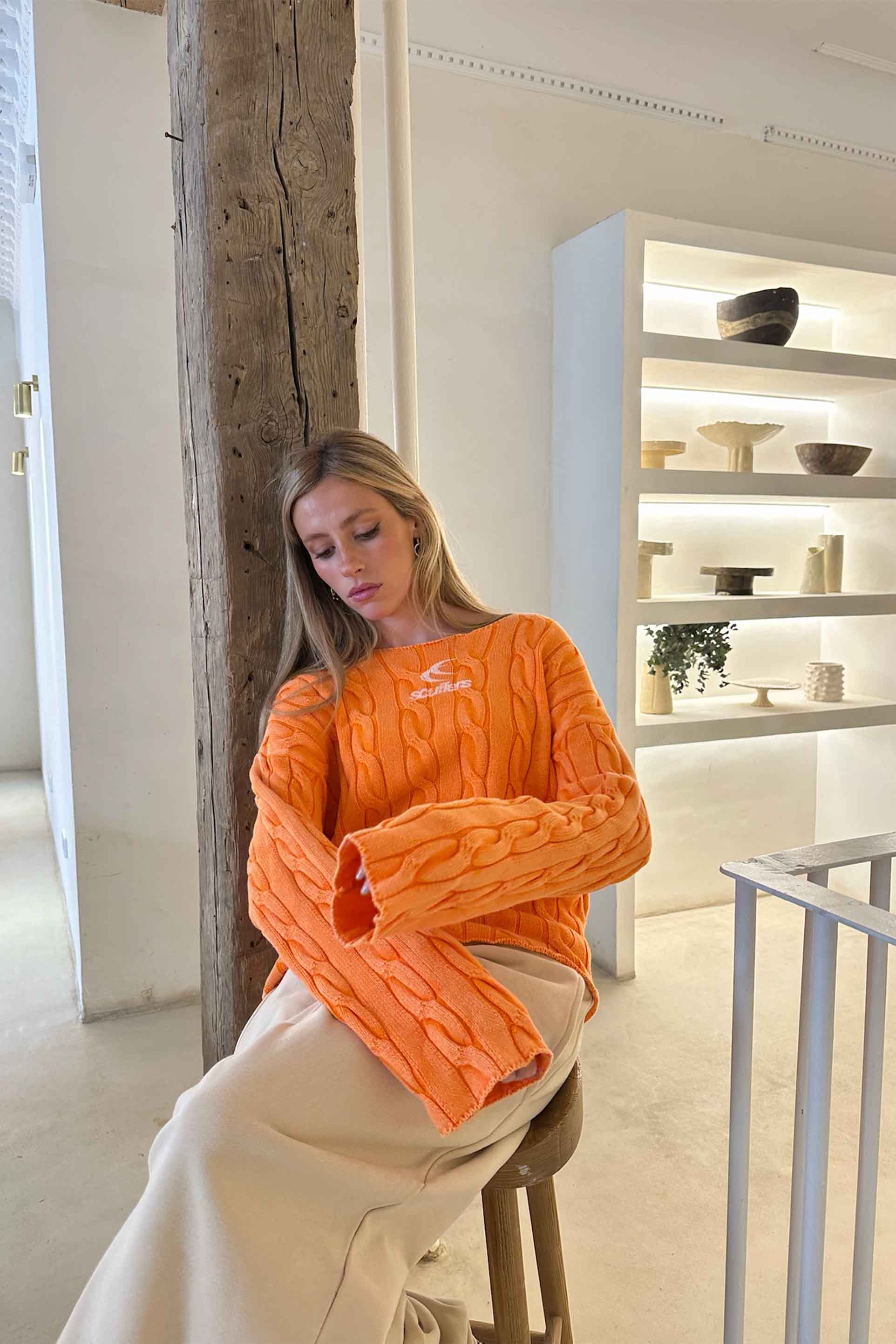 Nouveau trench en maille orange